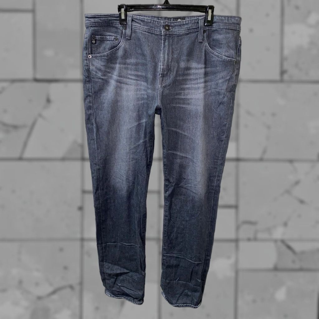Vintage AG Adriano Goldschmied The Graduate Pants Mens Gray Straight Leg 39x35 Casual Pants Mens Regular Inseam 35in Size US 39 - 1 Thumbnail