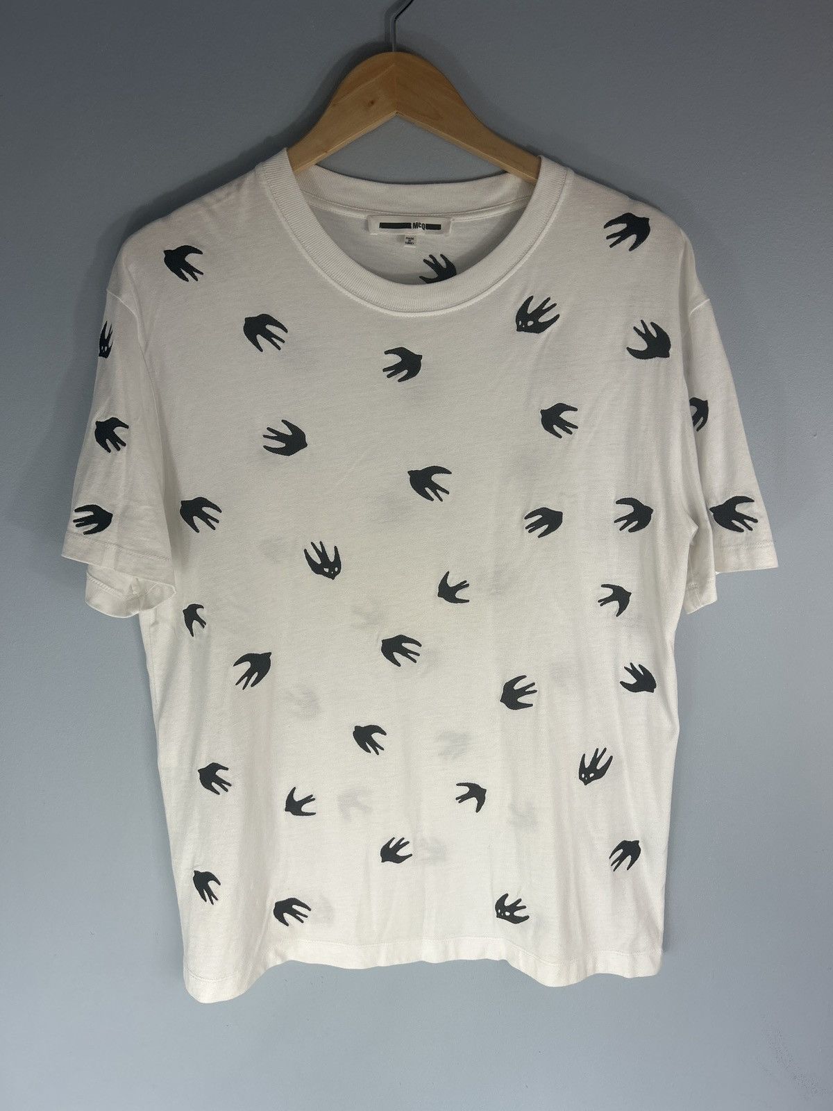 Alexander McQueen All Over Swallow Print Birds Tee