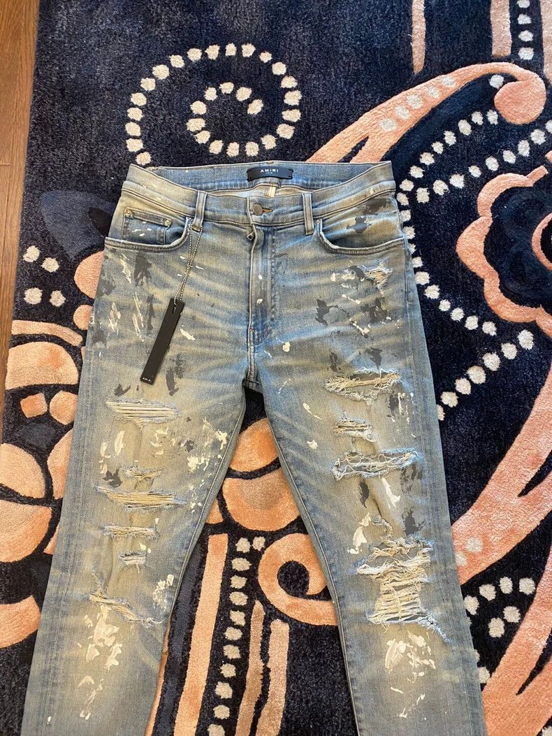 Amiri Amiri 17th season blue diamond baseboard ink jeans Size US 34 / EU 50 - 3 Thumbnail