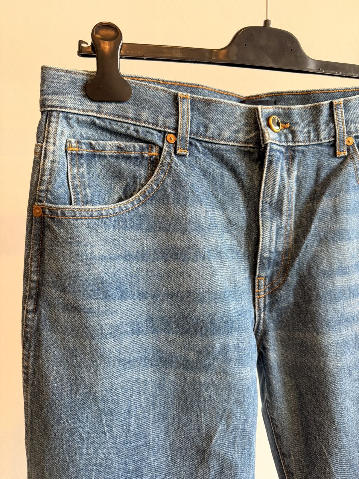 KHAITE NWT Khaite Kerrie Jeans Denim Straight Leg Raw Hem Size 30 Size 30" / US 8 / IT 44 - 2 Thumbnail
