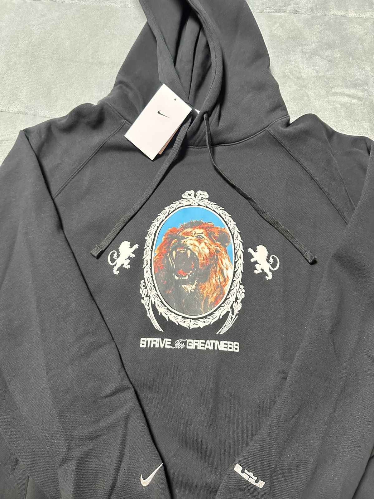 Nike NIKE LEBRON logo Lion Black Fleece Hoodie SIZE XL KING NWT Size US XL / EU 56 / 4 - 2 Thumbnail