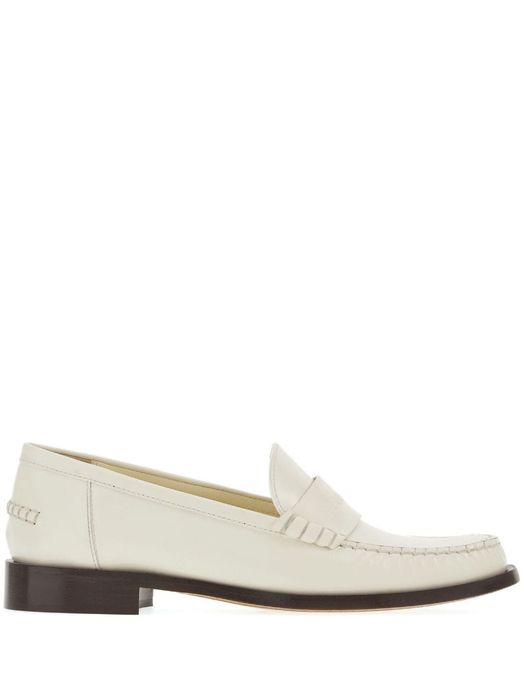 Salvatore Ferragamo SALVATORE FERRAGAMO WHITE IRINA LEATHER LOAFER