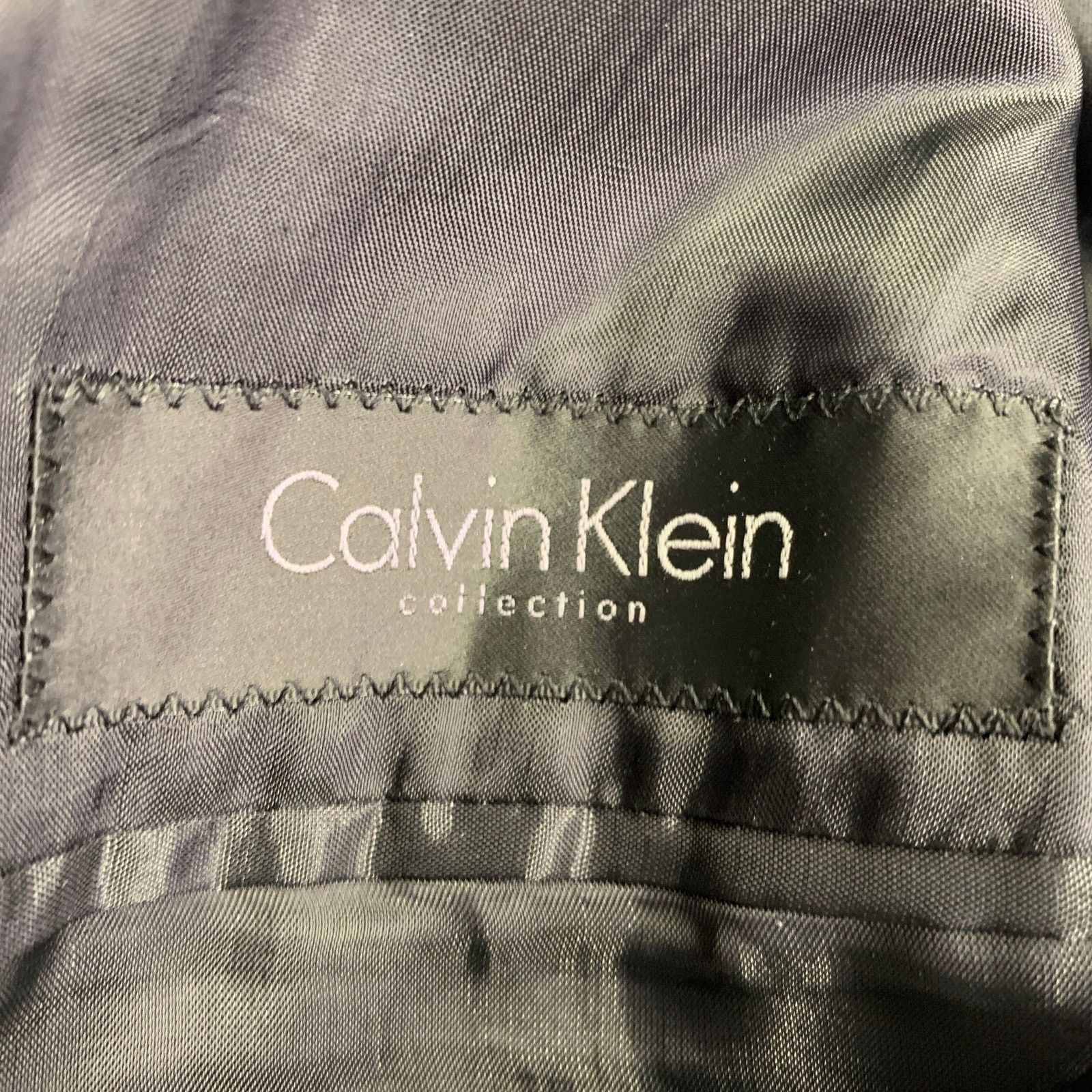Calvin Klein CALVIN KLEIN Black Grey Lines Virgin Wool Tuxedo Sport Size 38R - 6 Thumbnail