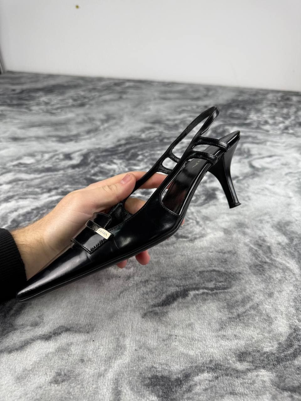 Prada PRADA Leather Slingback Pointed Pumps Size US 6.5 / IT 36.5 - 18 Thumbnail