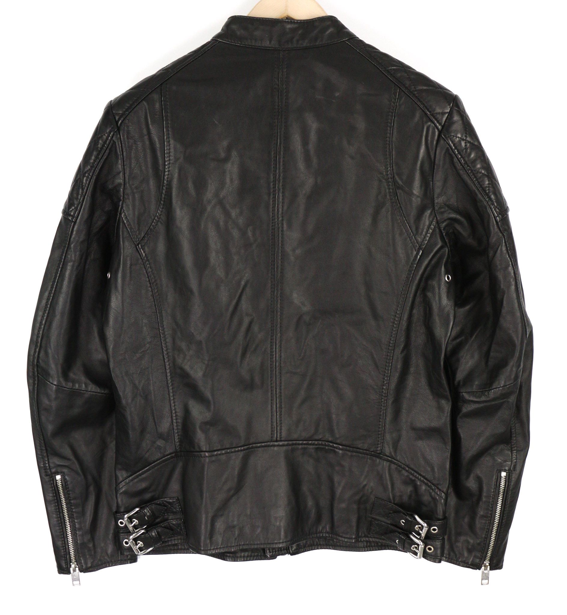 Diesel L-MARTON S Black Leather Band Neck Zip Jacket 81726 Size US S / EU 44-46 / 1 - 2 Thumbnail