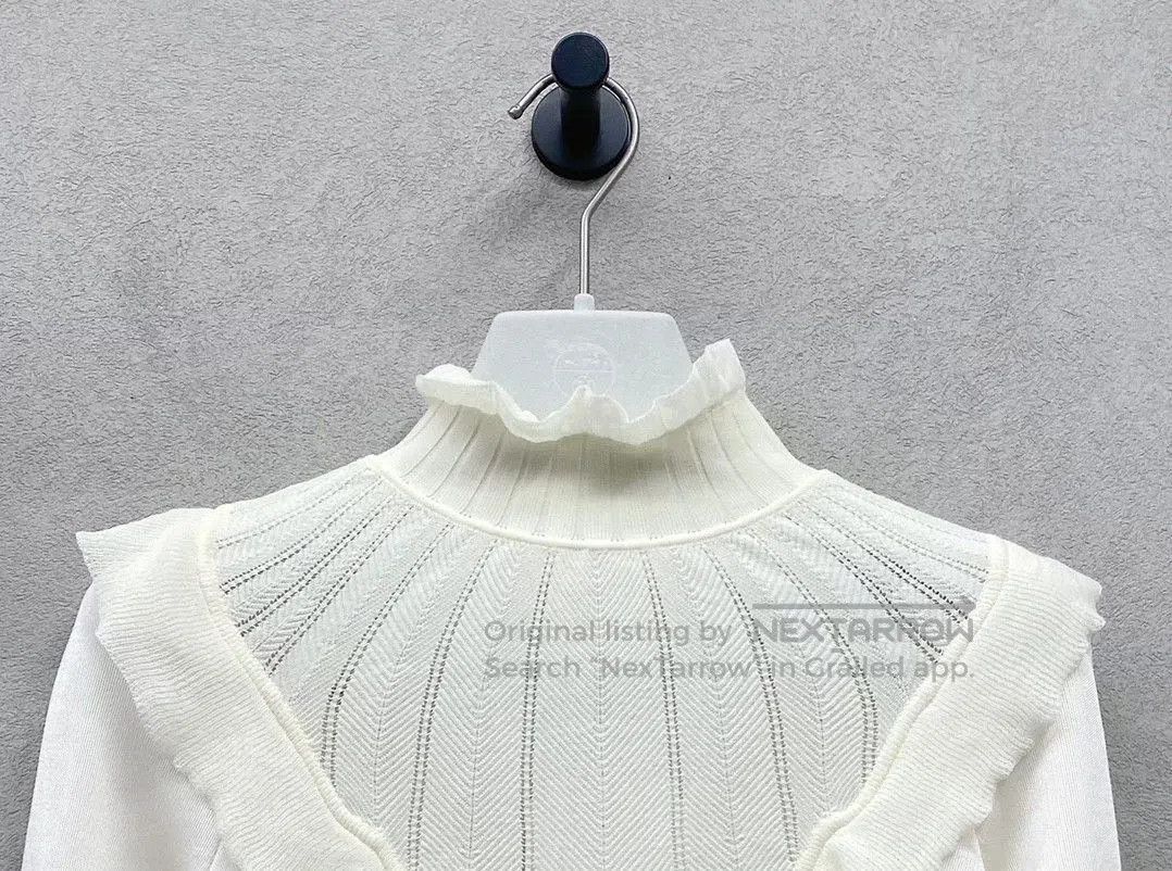 Hermes Hermes Beige Ruffle Knit Top. Size US S / EU 44-46 / 1 - 5 Thumbnail