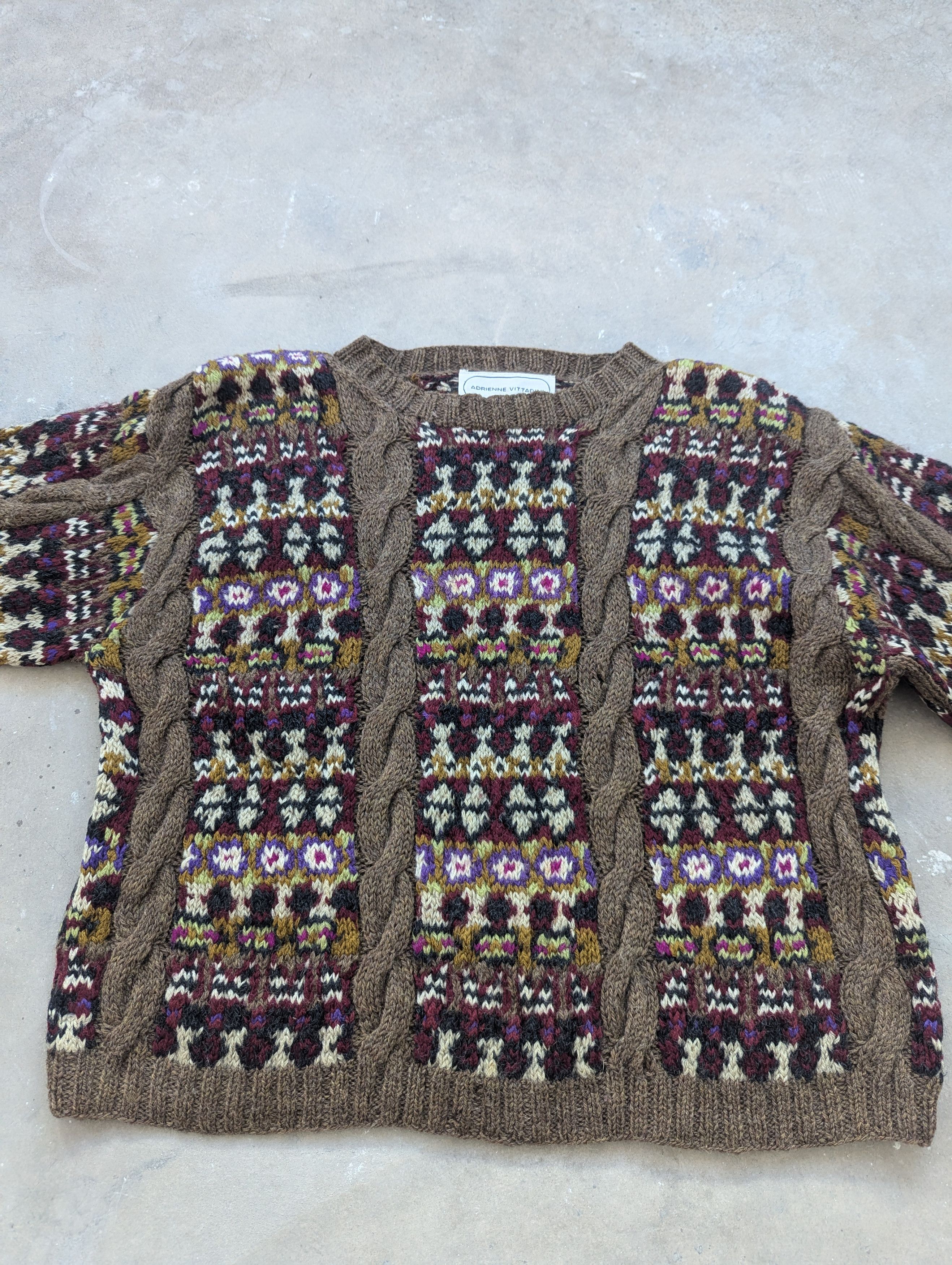 Aran Isles Knitwear × Japanese Brand × Vintage Vintage Wool Cable Knit Sweater Cropped Coogi Style Size M / US 6-8 / IT 42-44 - 6 Thumbnail