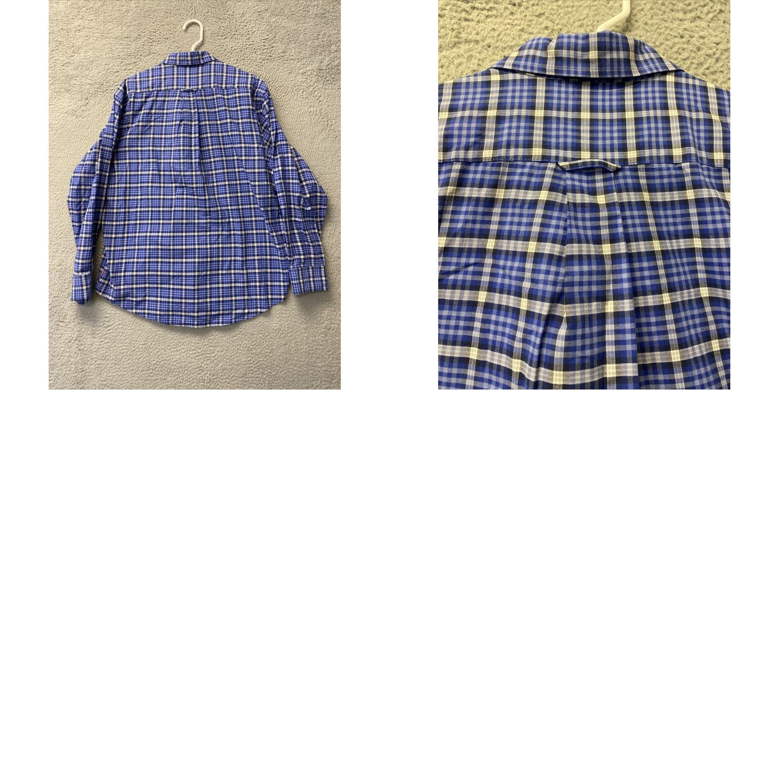 Izod VINTAGE Izod Shirt Mens Large Blue Plaid Oxford Cotton Spandex Casual Business Shirt Mens L Size US L / EU 52-54 / 3 - 8 Thumbnail