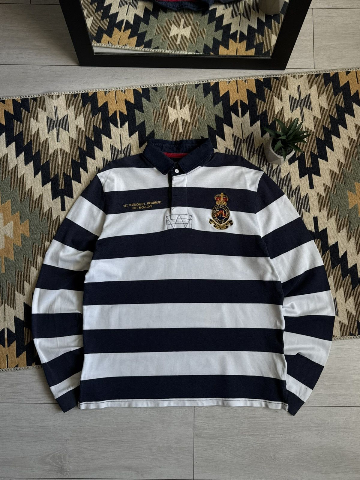 Polo Ralph Lauren Vintage Polo Ralph Lauren Stripped Rugby Longsleve Size US XL / EU 56 / 4 - 1 Thumbnail