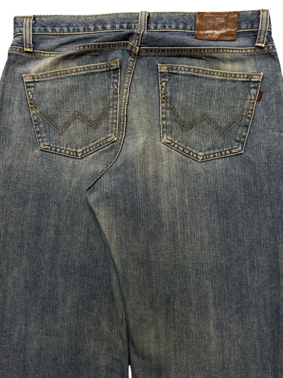 Edwin Vintage 90s Japan Edwin 404 Blue Faded Mud Wash Straight Leg Size US 36 / EU 52 - 5 Thumbnail
