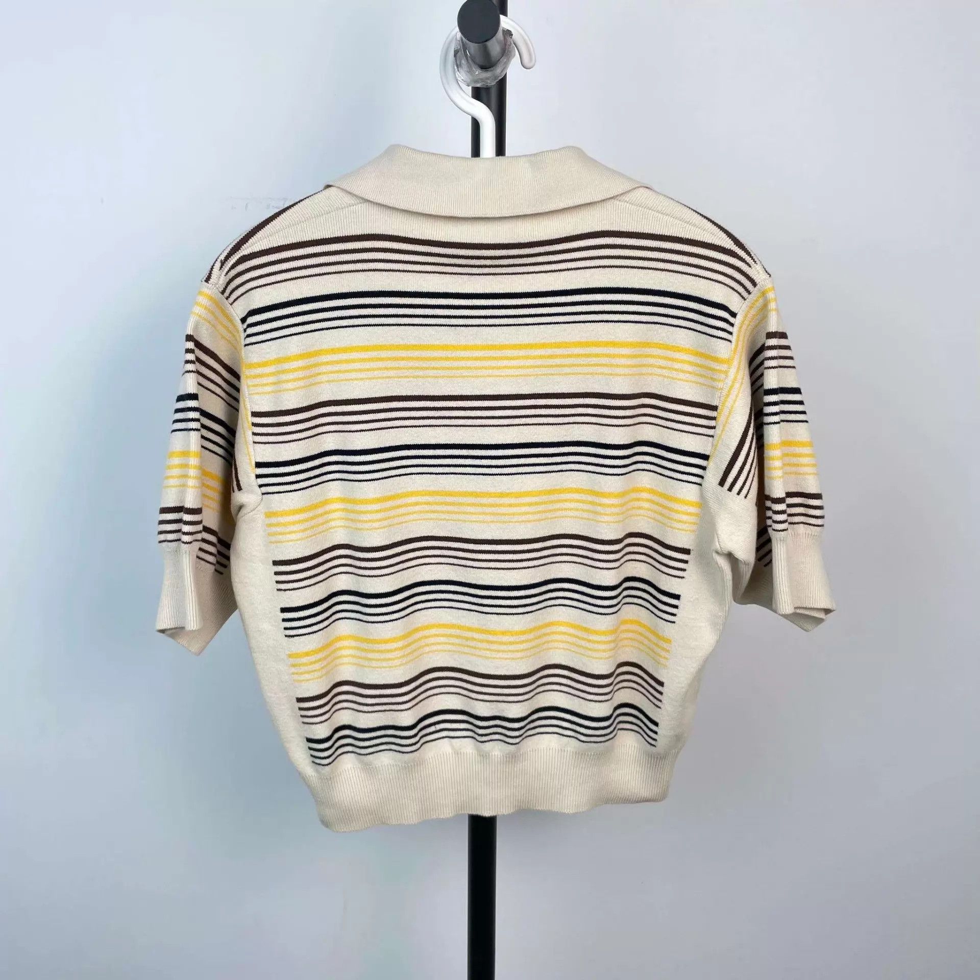 Miu Miu MIU MIU Yellow & Black Stripe Knit Tee 95 New Size XS / US 0-2 / IT 36-38 - 2 Thumbnail
