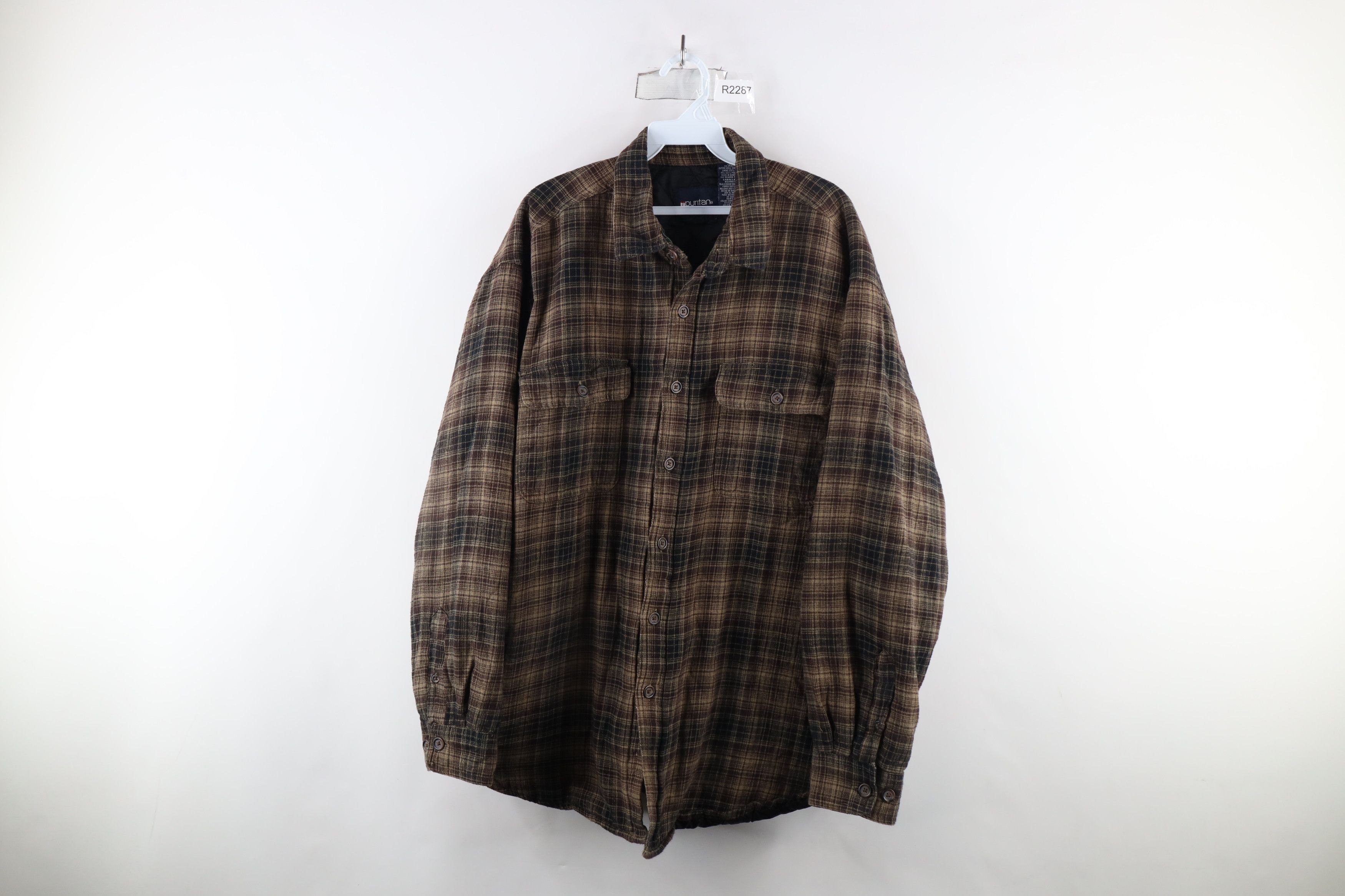 Vintage Vintage 90s Streetwear Button Shirt Jacket Brown Plaid Size US XL / EU 56 / 4 - 1 Thumbnail