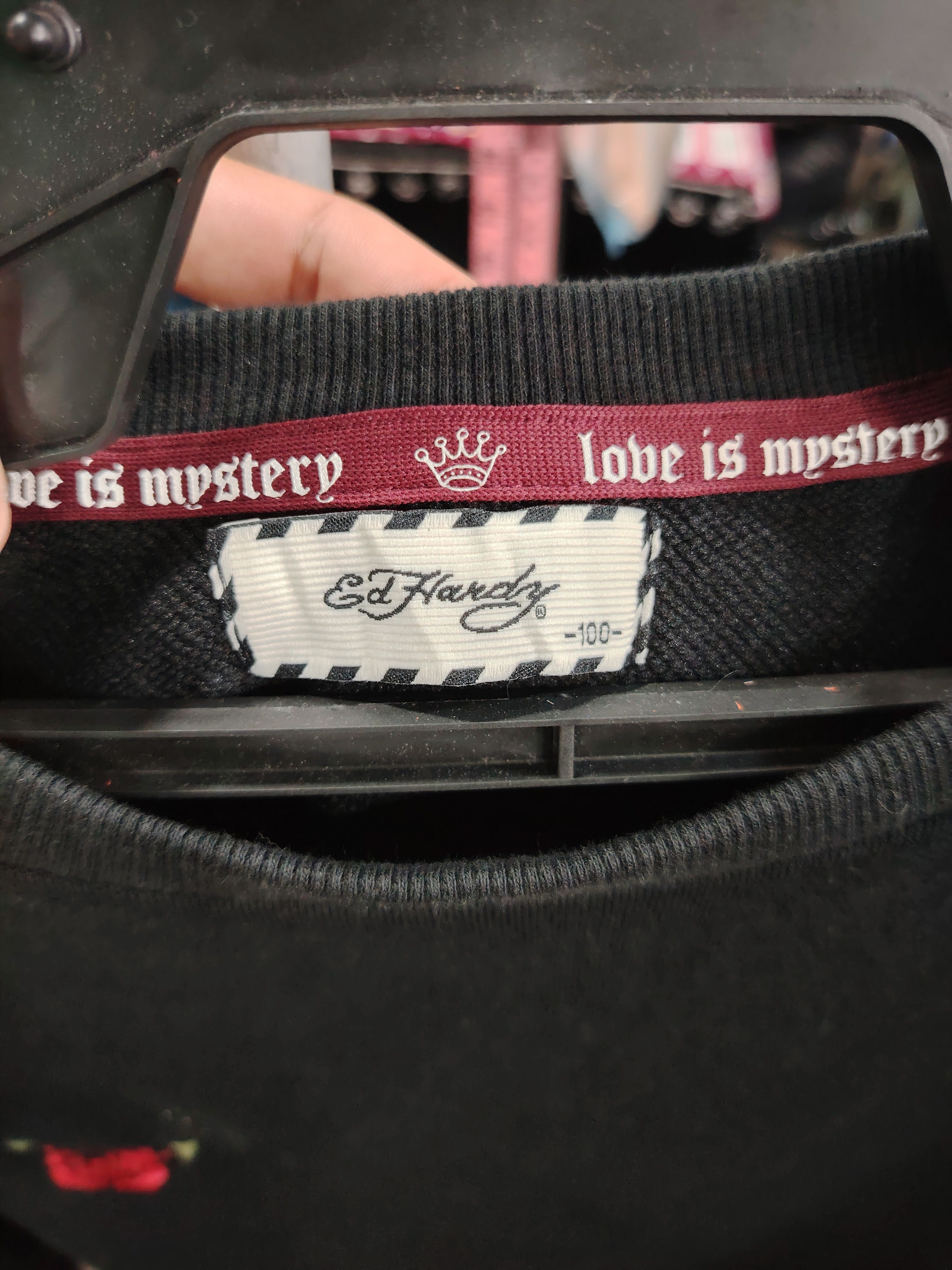 Christian Audigier ED HARDY Love is Mystery Black SWEATSHIRT Size US L / EU 52-54 / 3 - 6 Thumbnail
