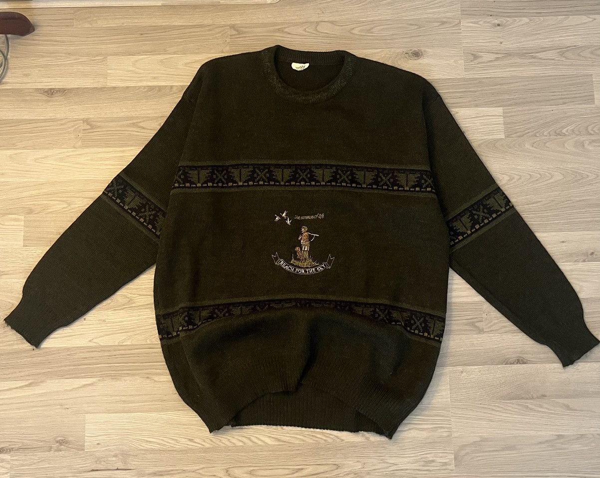 Image of Teddy Fresh x Vintage Teddy Sweater Vintage in Green, Men's (Size XL)