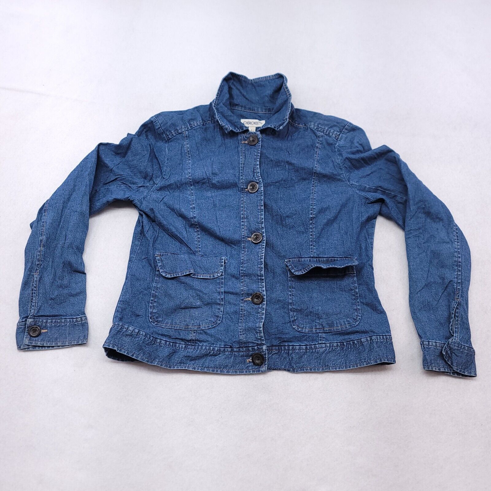 Cherokee Cherokee Button Up Casual Jean Jacket Womens Size Large Blue Size L / US 10 / IT 46 - 2 Thumbnail