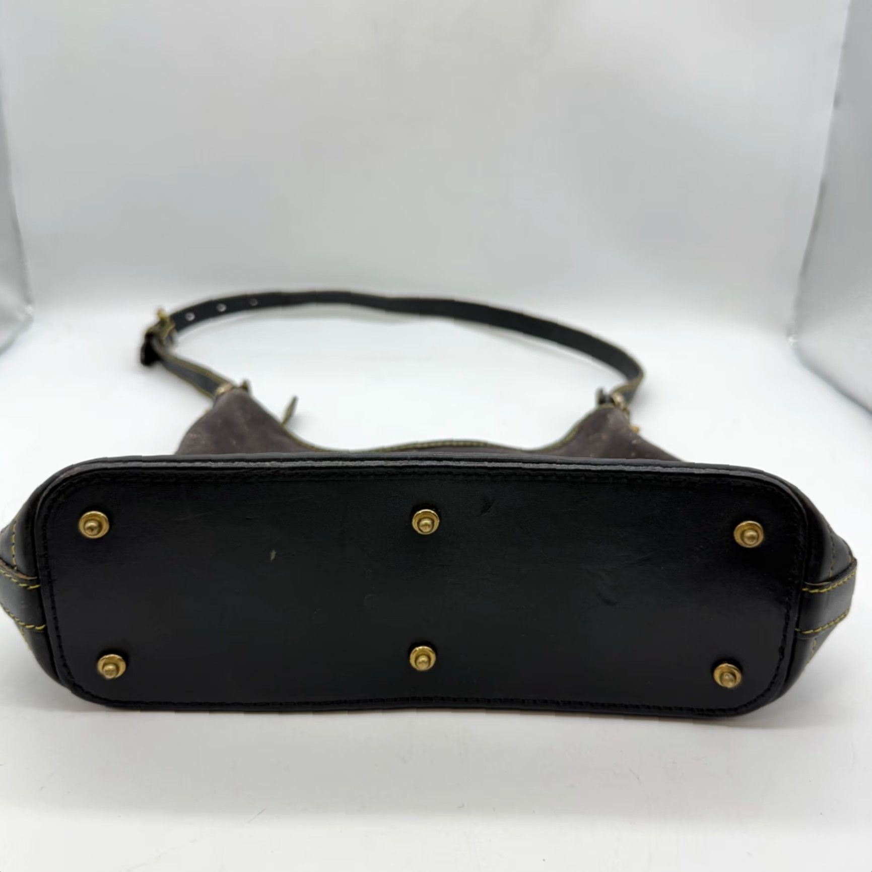 Dooney & Bourke VINTAGE Dooney & Bourke Boho Shoulder Bag Purse Brown Fabric Leather Trim Woman Size ONE SIZE - 3 Thumbnail