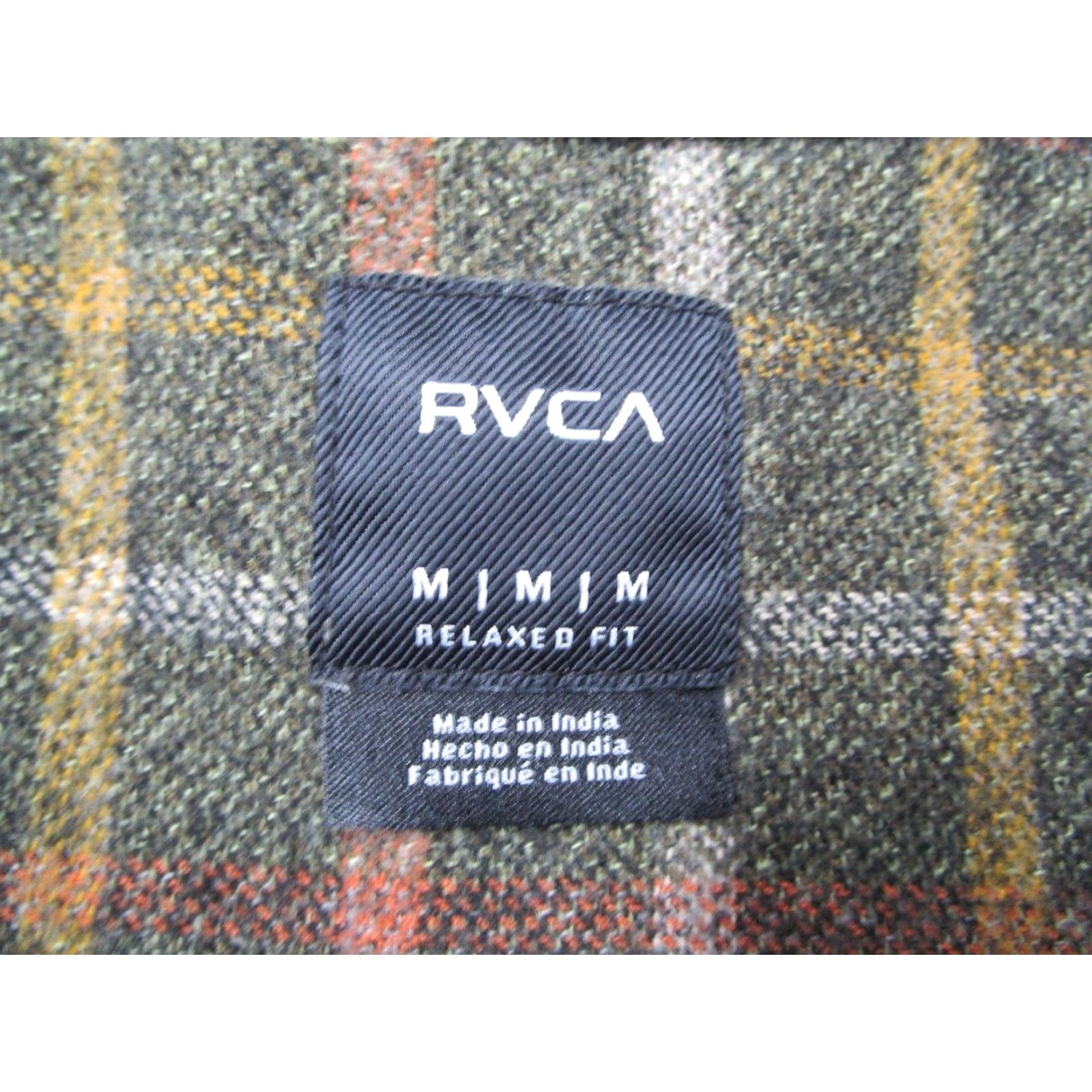 RVCA RVCA Mens Shirt Relaxed Fit Green Check Long Sleeve Button Up Hughes Flannel 100% Cotton Button-Up Family: Bohemian California Classic Outdoor Size US M / EU 48-50 / 2 - 3 Thumbnail