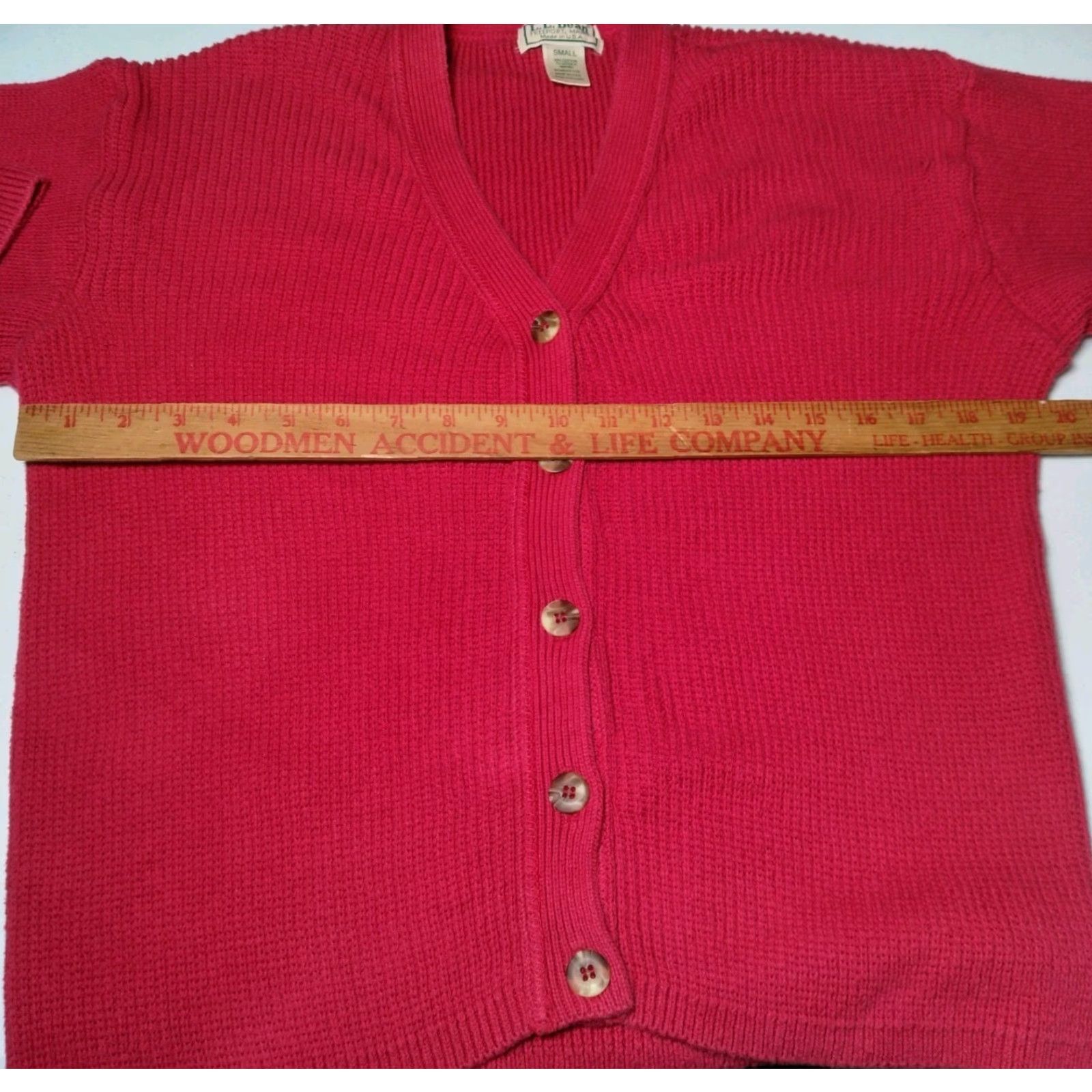 Vintage VINTAGE L.L. Bean Cardigan Sweater Women Small Red Cotton Ribbed Knit V-Neck USA Made Size S / US 4 / IT 40 - 5 Thumbnail