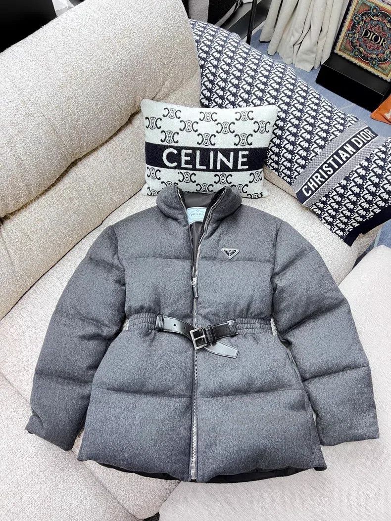 Prada Prada Triangle woollen waisted down jacket Size XS / US 0-2 / IT 36-38 - 1 Thumbnail