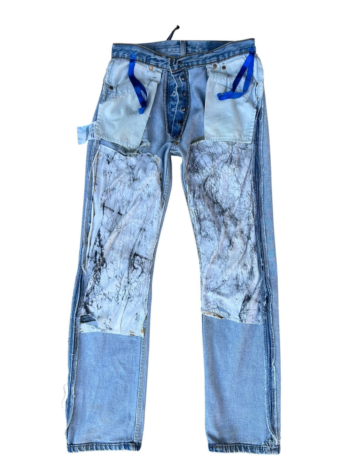 Vinti Andrews Vinti Andrews X Levi’s 501 Trashed Distressed Denim Jeans Size US 30 / EU 46 - 16 Thumbnail