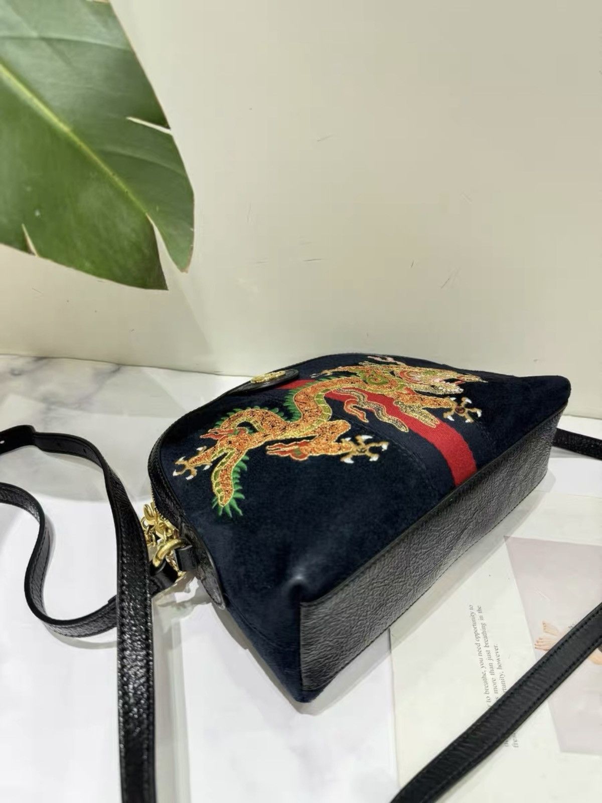 Gucci Gucci Dragon Ophidia Suede Small Crossbody Bag Size ONE SIZE - 7 Thumbnail