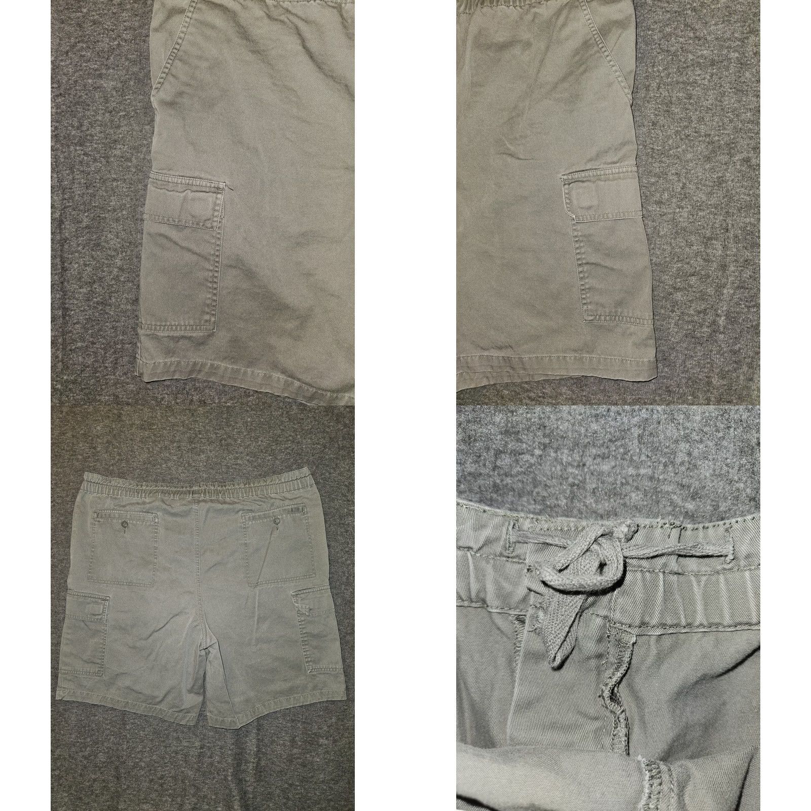 Eddie Bauer VINTAGE Eddie Bauer Chino Cargo Shorts Men XL Gray Drawstring Casual Hiking Size US 36 / EU 52 - 8 Thumbnail