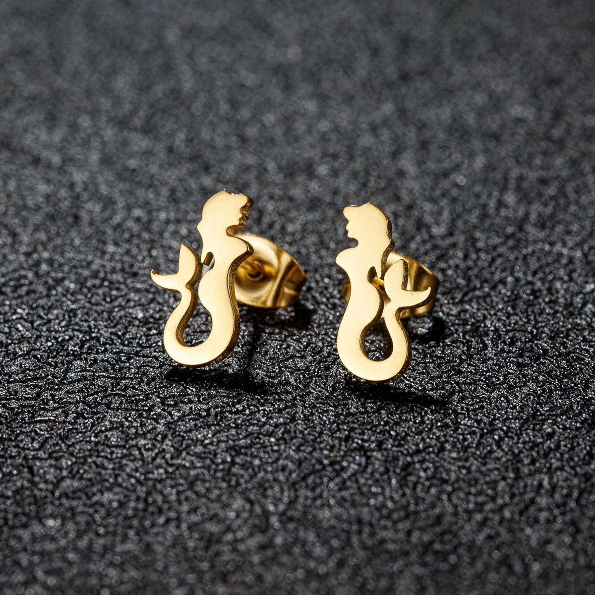 Jewelry Mermaid Stud Earrings Charm Earring Gift Size ONE SIZE - 1 Thumbnail