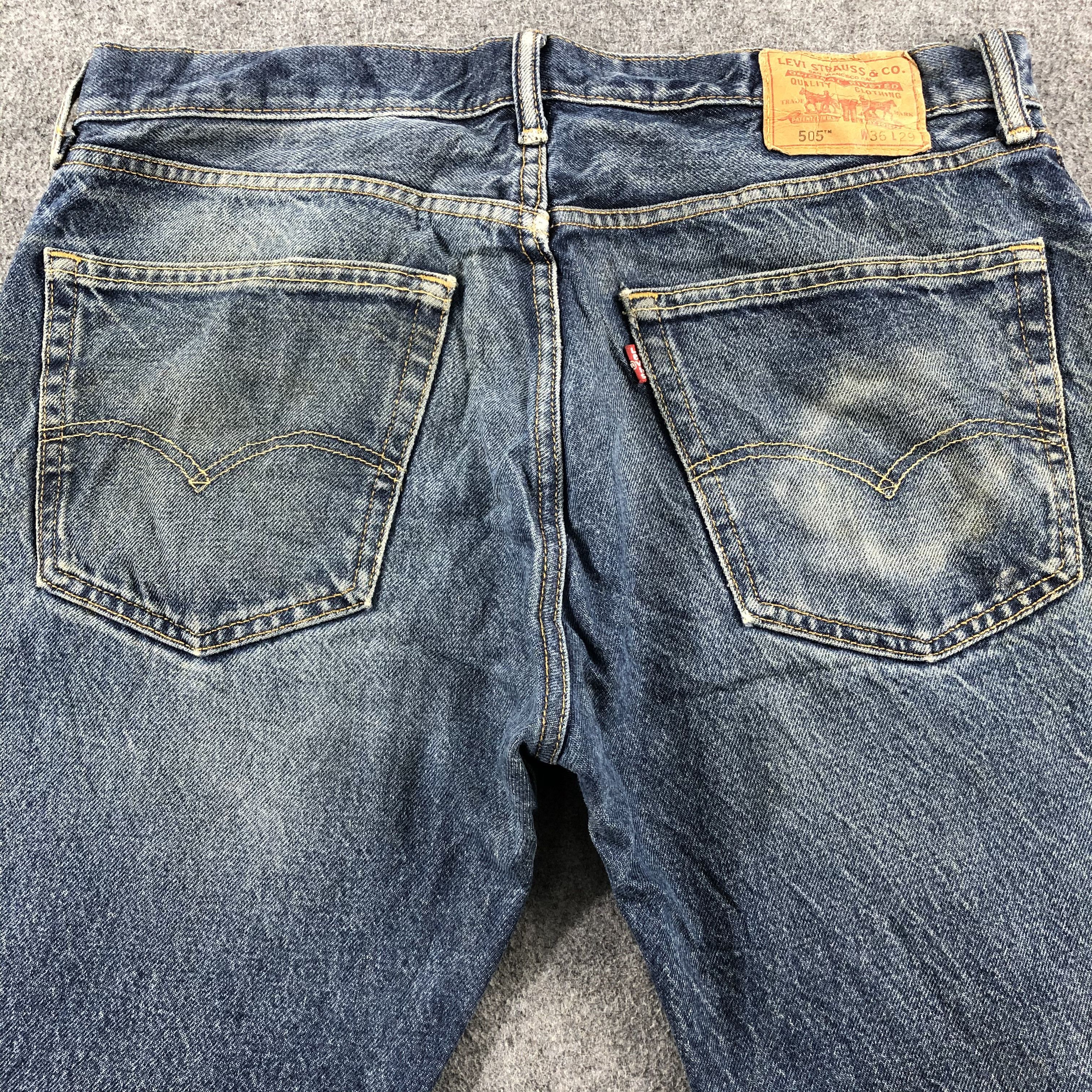 Levi's Vintage Blue Wash Levis 505 Jeans-J2656 Size US 36 / EU 52 - 4 Thumbnail