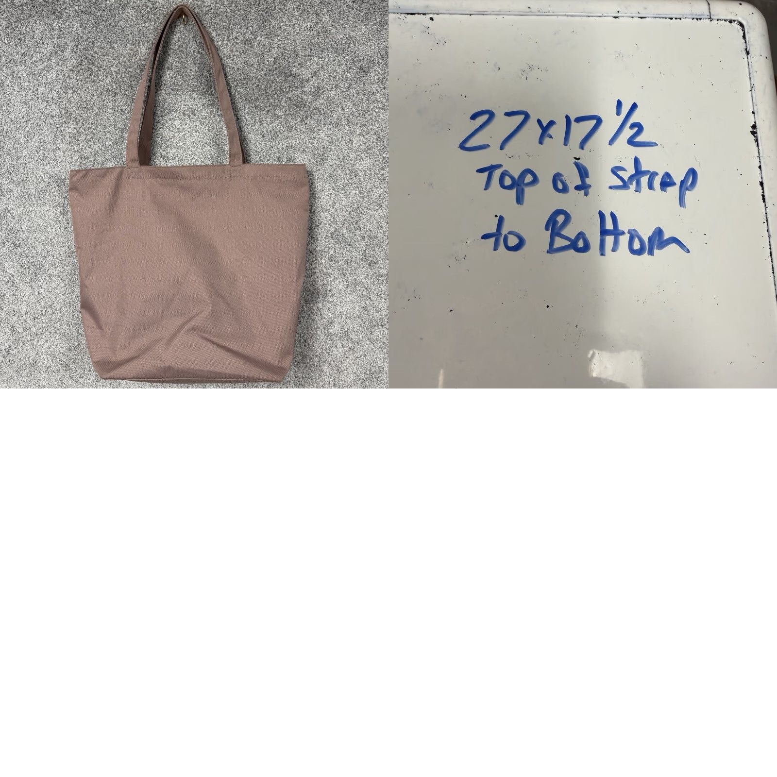 Vintage Herschel Tote Bag Mica Ash Rose Pink Canvas 17.5x6 Large Travel School Everyday Womens Size ONE SIZE - 11 Thumbnail