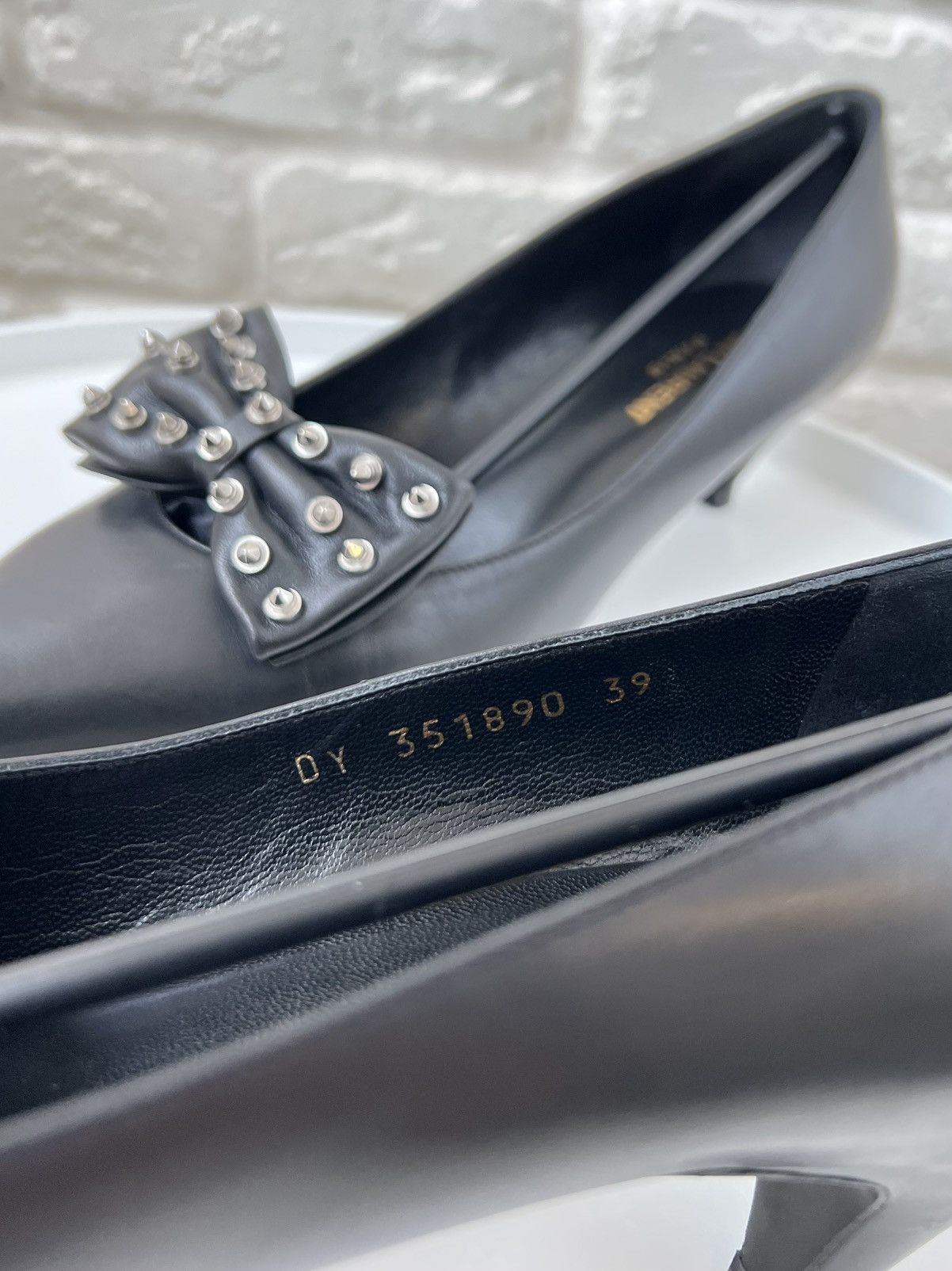Saint Laurent Paris Saint Laurent Kitten 50 Studdeed Bow Toe Pumps Shoes Size US 9 / IT 39 - 7 Thumbnail