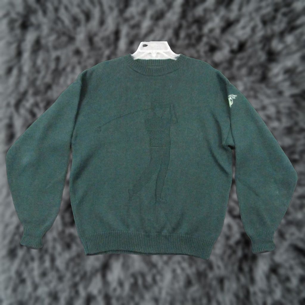 Vintage Crossings Sweater Large Men's Green Crew Neck Pullover Vintage Golf Robert Trent Jones Trails Mens Size US L / EU 52-54 / 3 - 1 Thumbnail