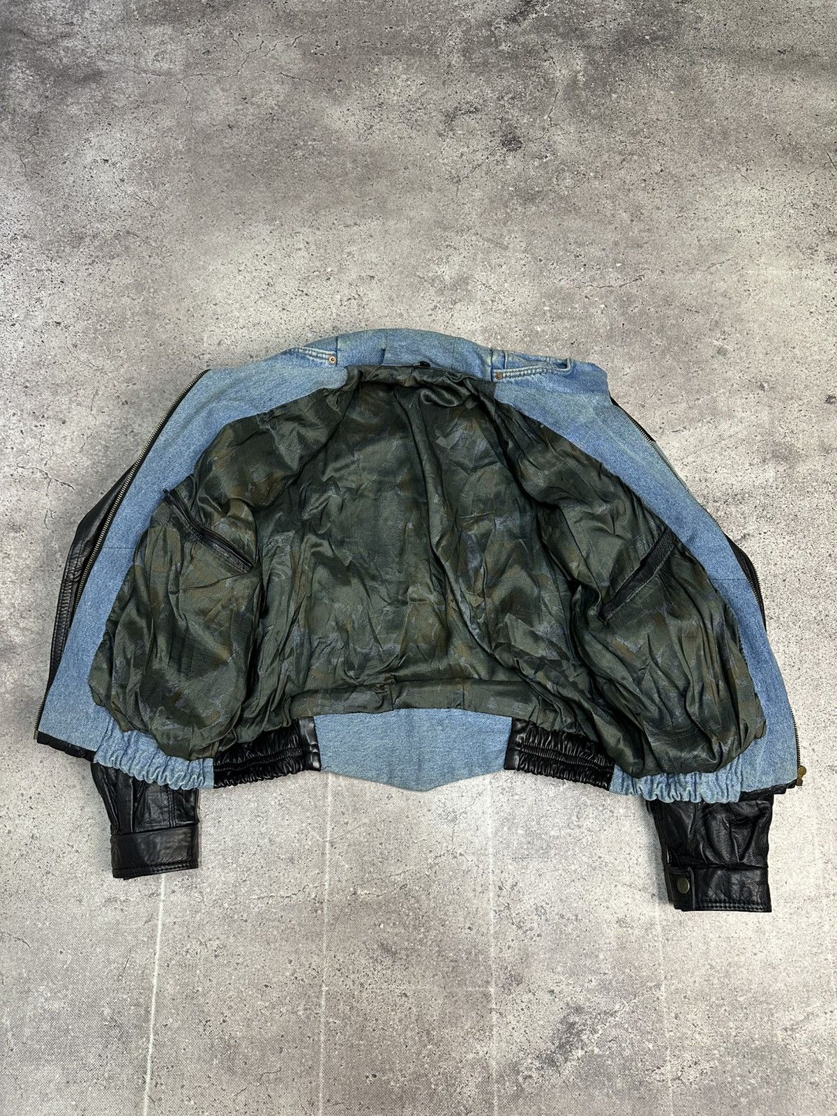 Vintage Vintage Junya Watanabe Style Leather Denim Jacket Rick Owens Size US L / EU 52-54 / 3 - 12 Thumbnail