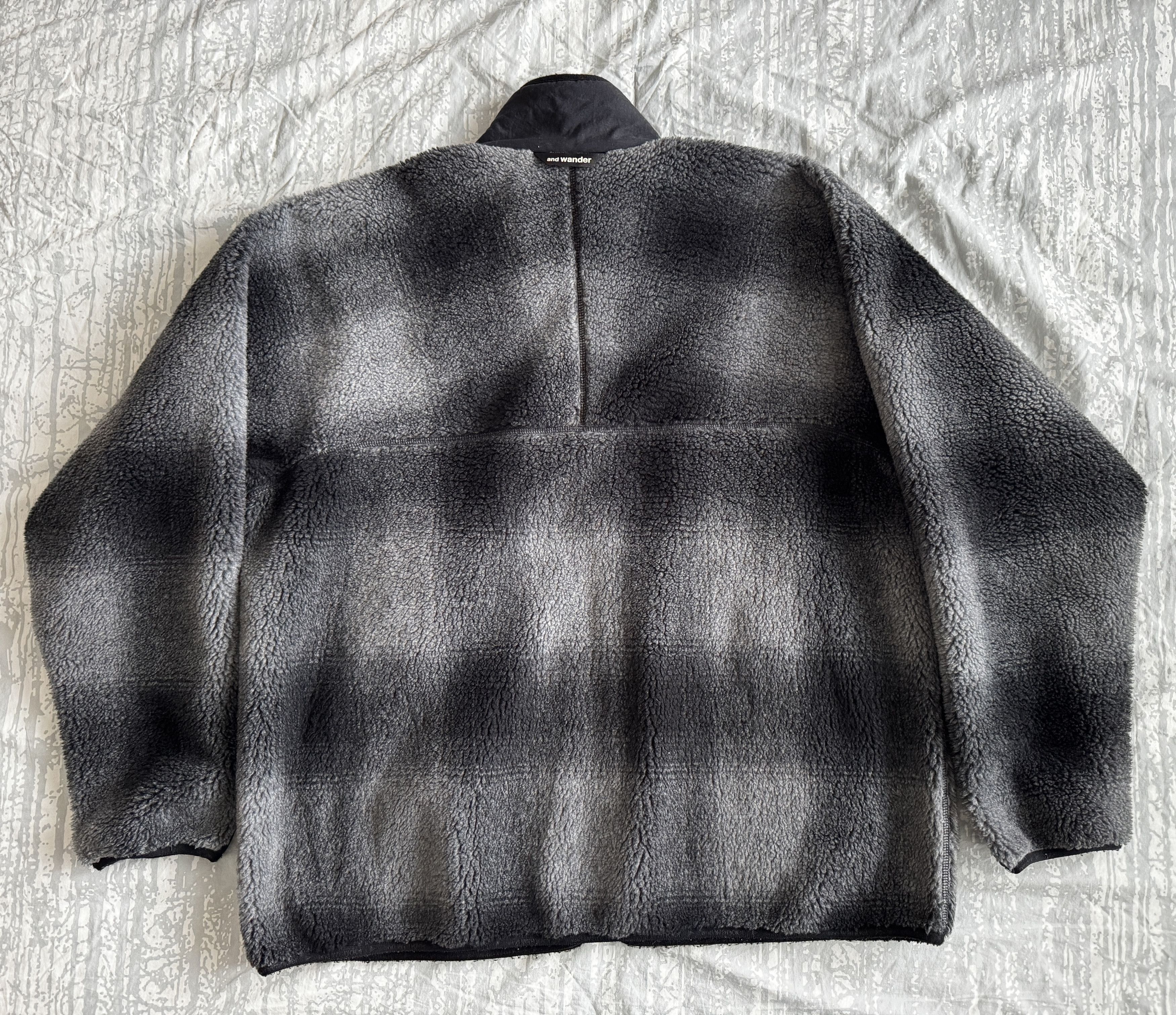 And Wander Check Boa Jacket Black Size US L / EU 52-54 / 3 - 3 Thumbnail