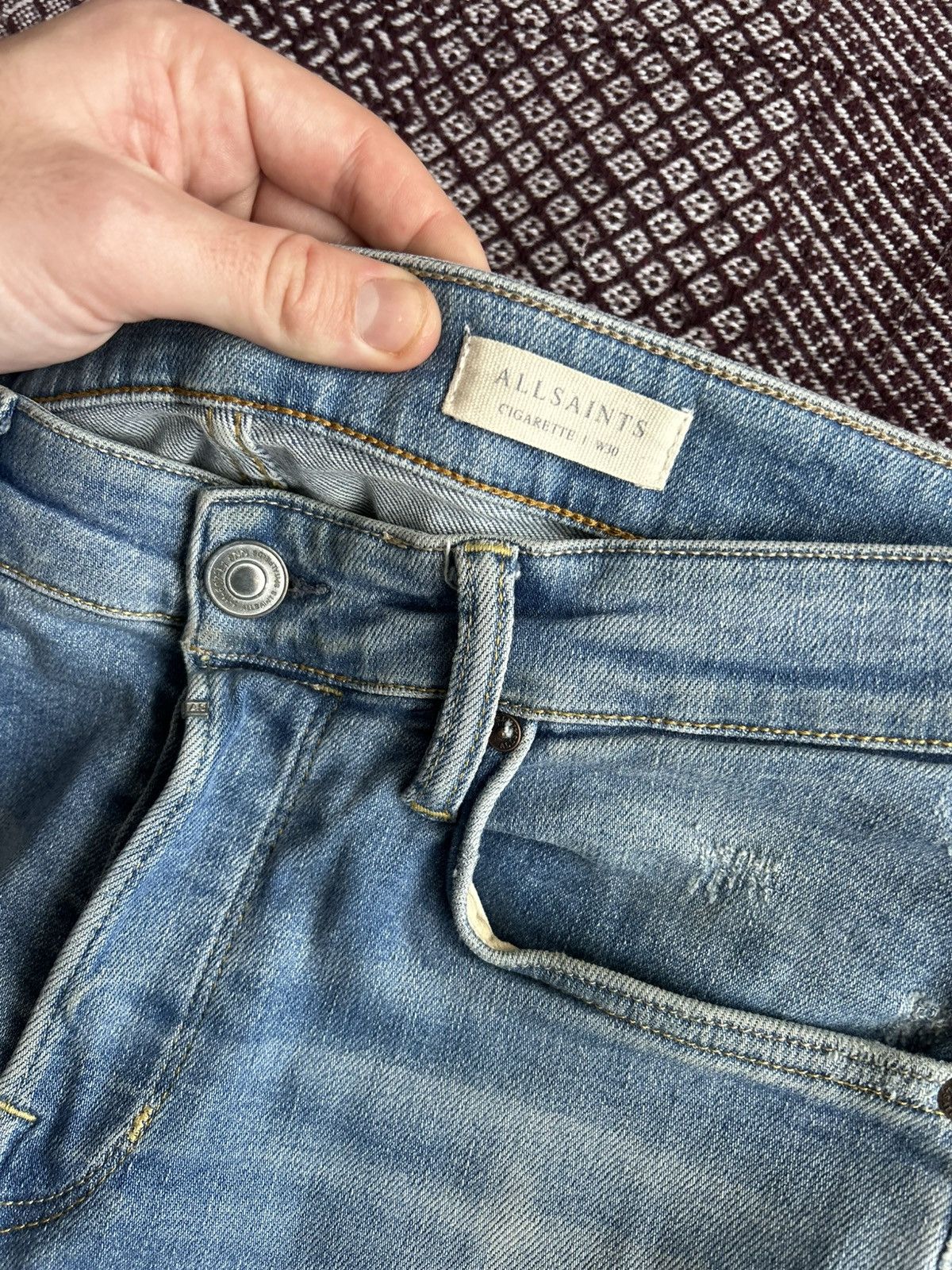 Allsaints Allsaints Cigarette Denim Jeans Men’s Wash Distressed Sz 30 Size US 30 / EU 46 - 7 Thumbnail