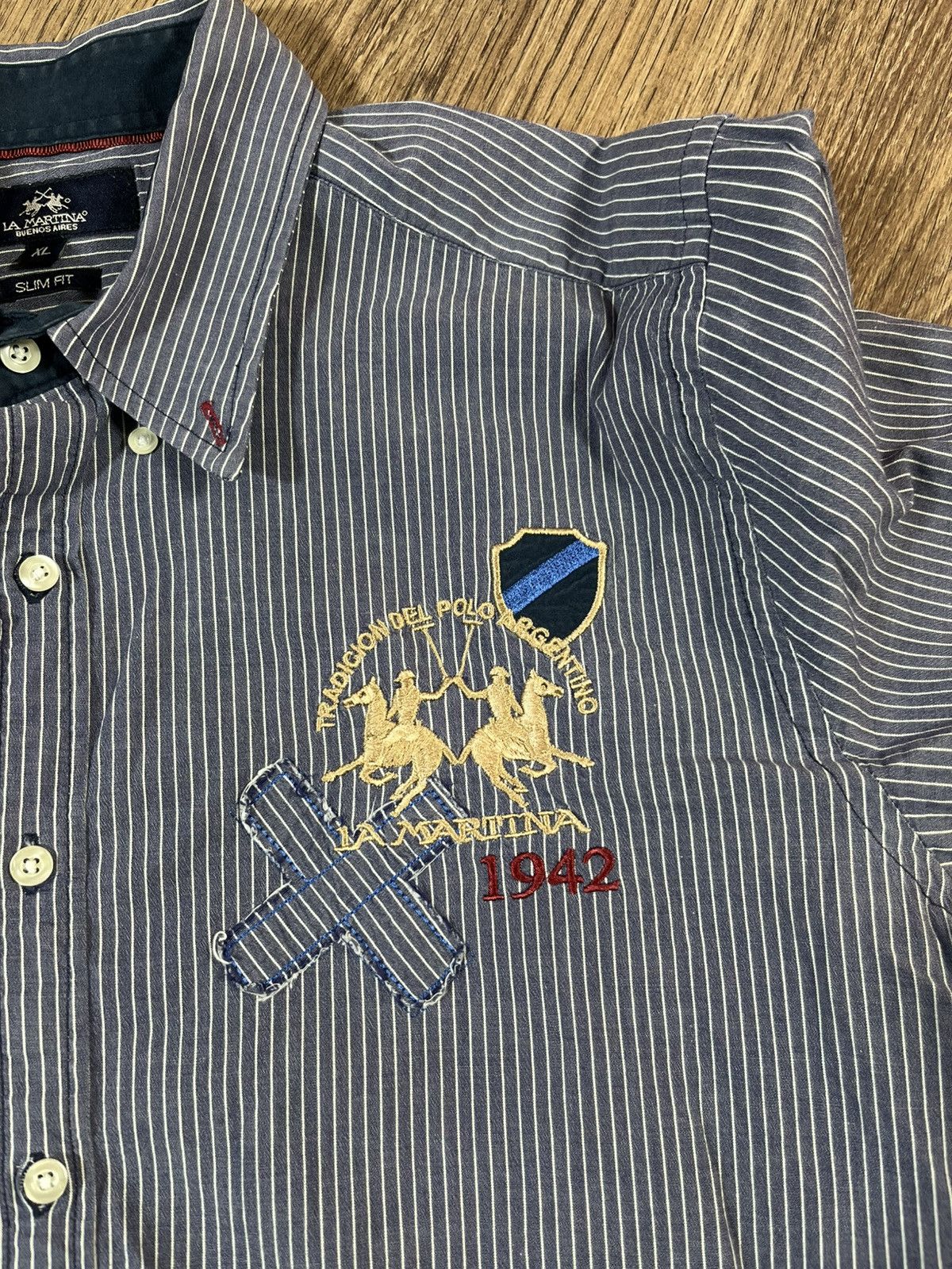 La Martina La Martina Argentina Big Logo Button Up Shirt 👔 Size US XL / EU 56 / 4 - 4 Thumbnail