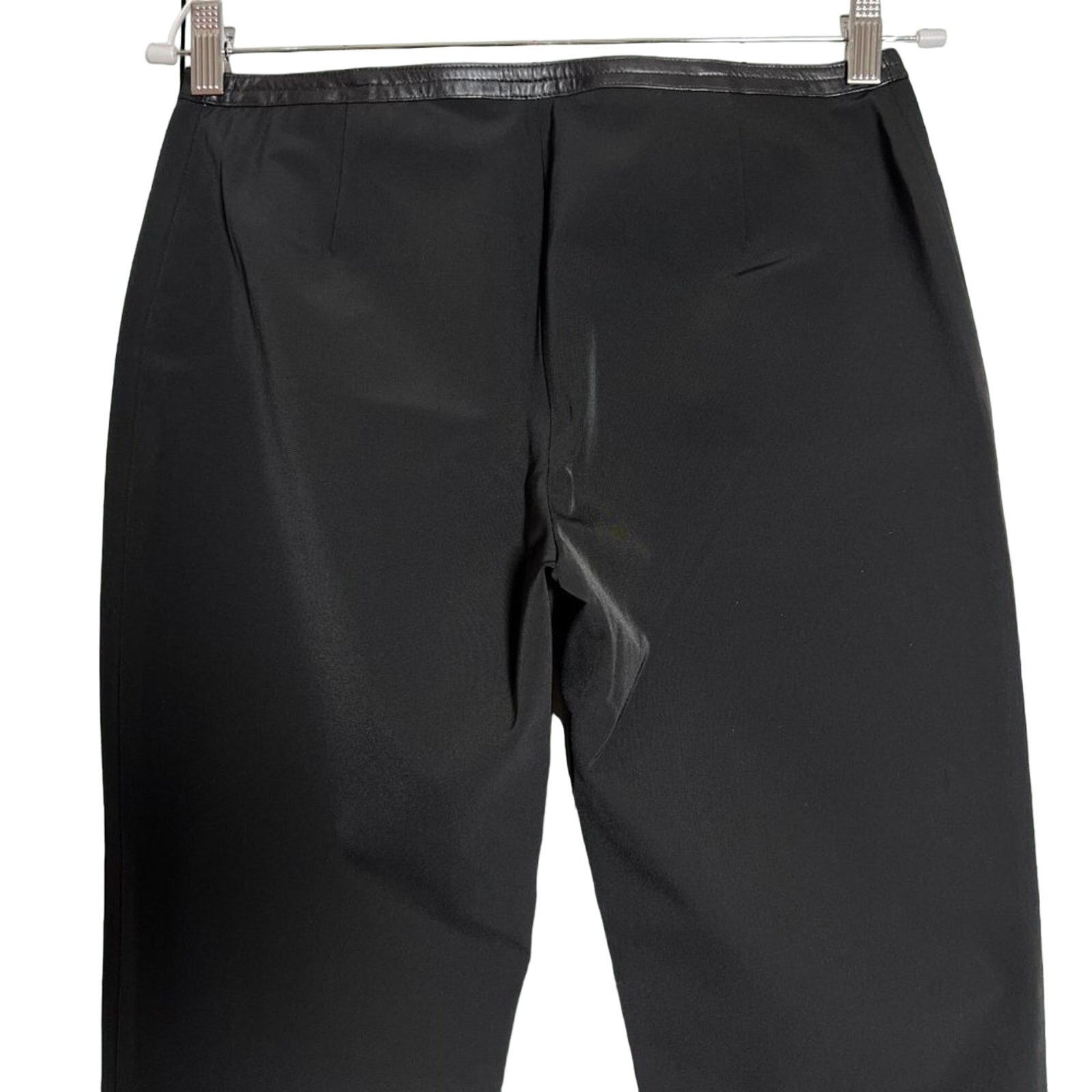 Theory Theory Faux Leather Trim Straight Pants Black Size 8 Size 30" / US 8 / IT 44 - 9 Thumbnail