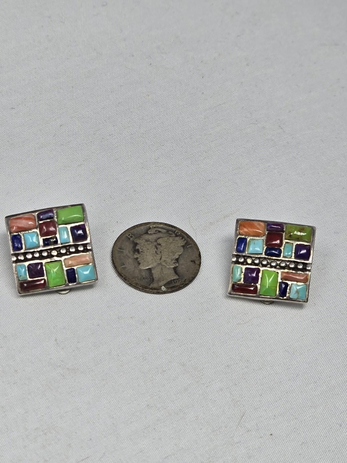 Studio D'Artisan Vintage Handmade 925 Sterling Silver Artisan Earrings Size ONE SIZE - 8 Thumbnail