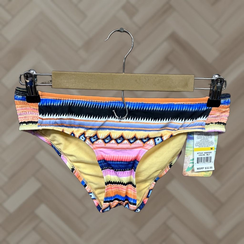 Vintage Hobie Womens Bikini Swim Bottom Stretch M NWT Ombre Orange Yellow Nylon Blend Beads Beachwear Bottom Size 32" / US 10 / IT 46 - 1 Thumbnail