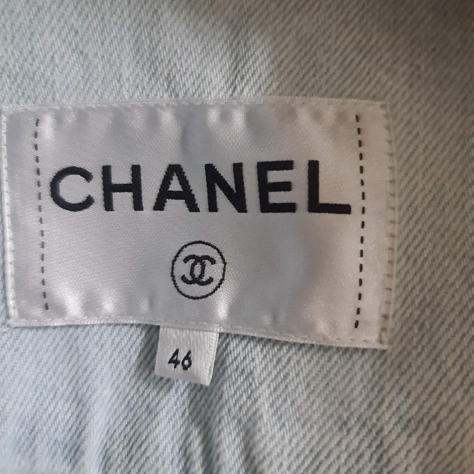 Chanel Chanel 2018 Striped Denim Jacket, Size 46 Size XL / US 12-14 / IT 48-50 - 8 Thumbnail