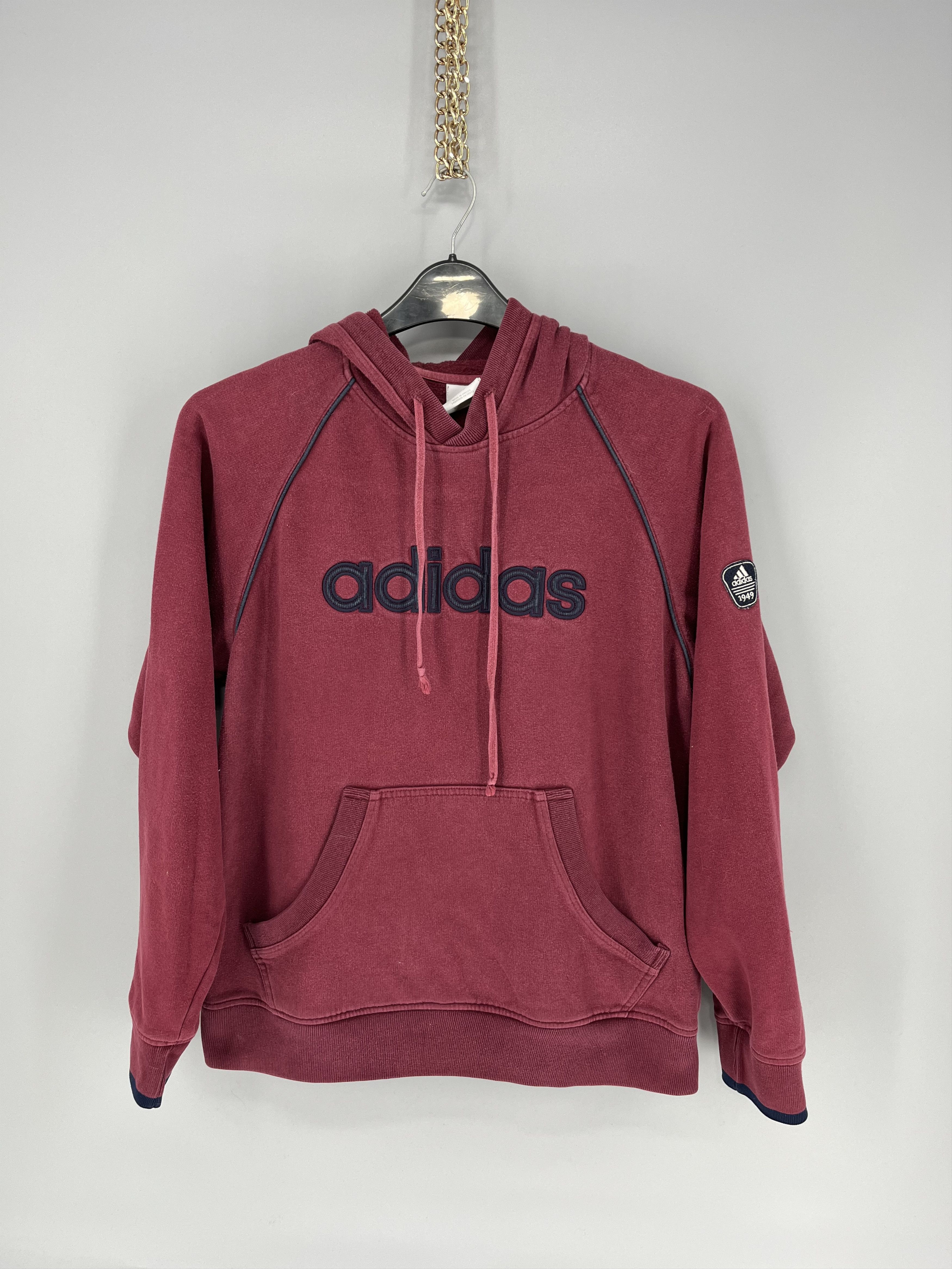 Adidas Vintage Adidas Embroidery Logos Pullover Hooded Sweatshirt Size US S / EU 44-46 / 1 - 1 Thumbnail
