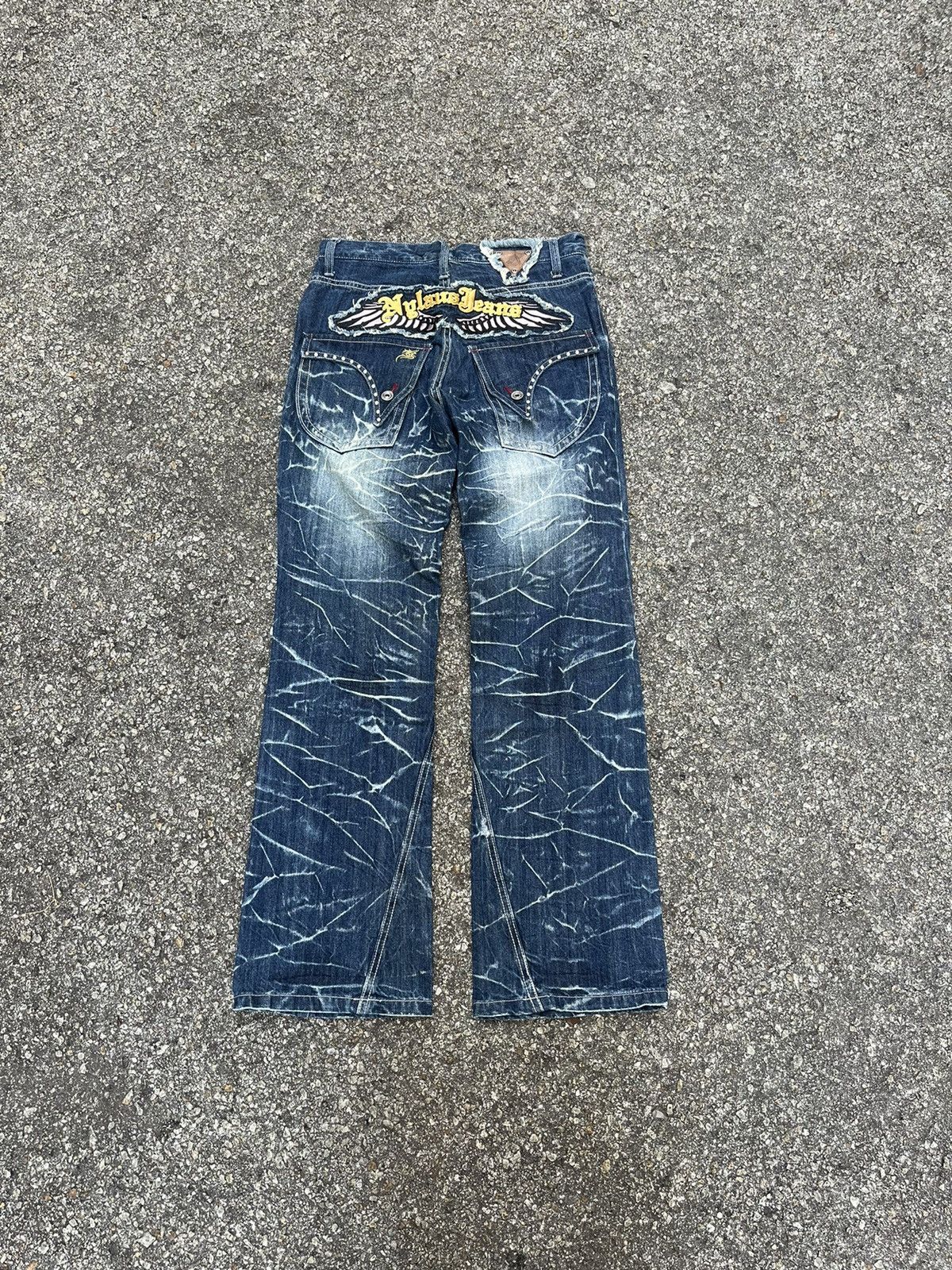 Number (N)ine Flare Jeans Nylaus Japanese Brand Boot Cut Distressed Denim Size US 30 / EU 46 - 1 Thumbnail
