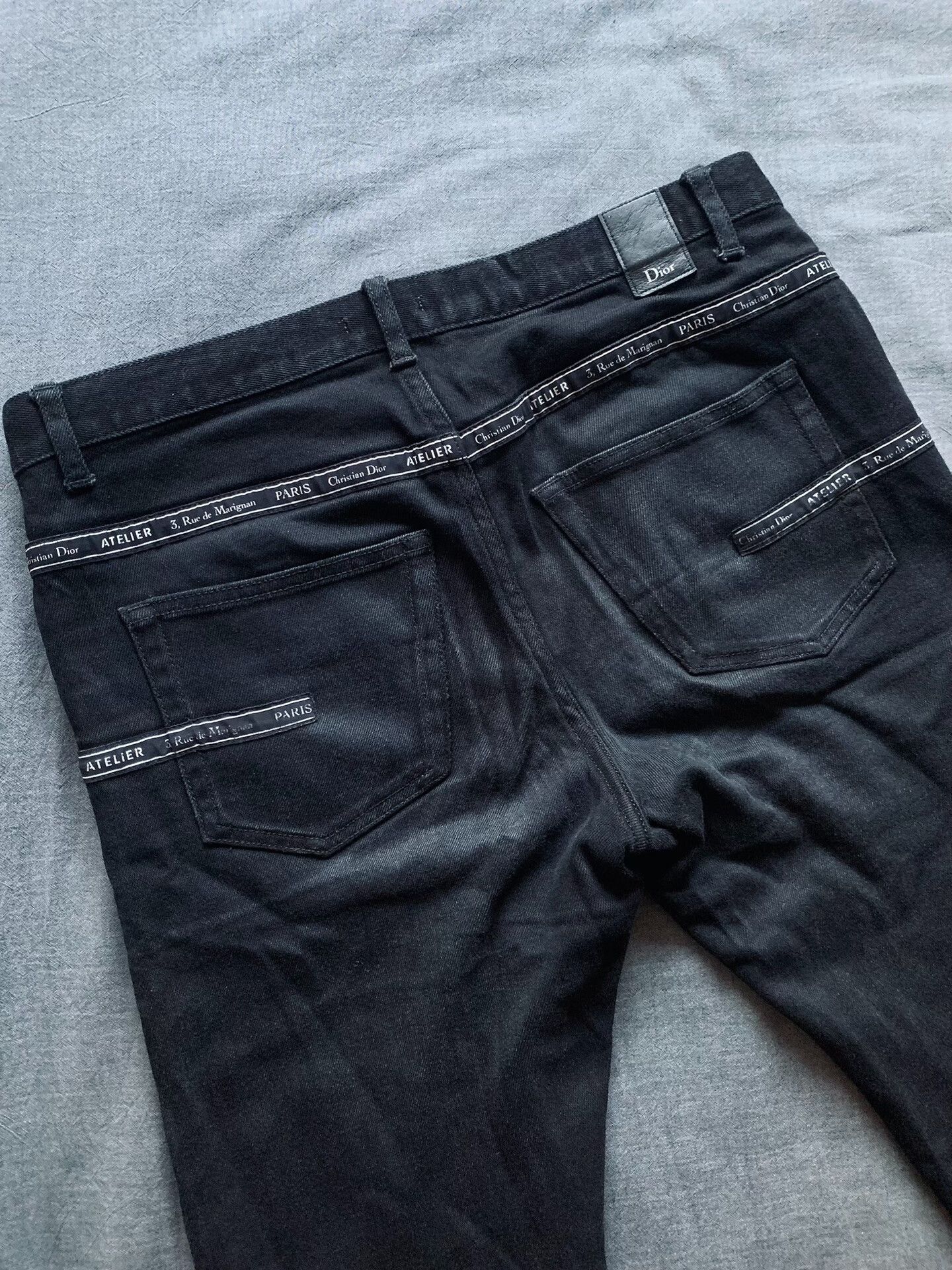 Dior Dior Logo Leather Patch Washed Jeans Size US 31 - 1 Thumbnail
