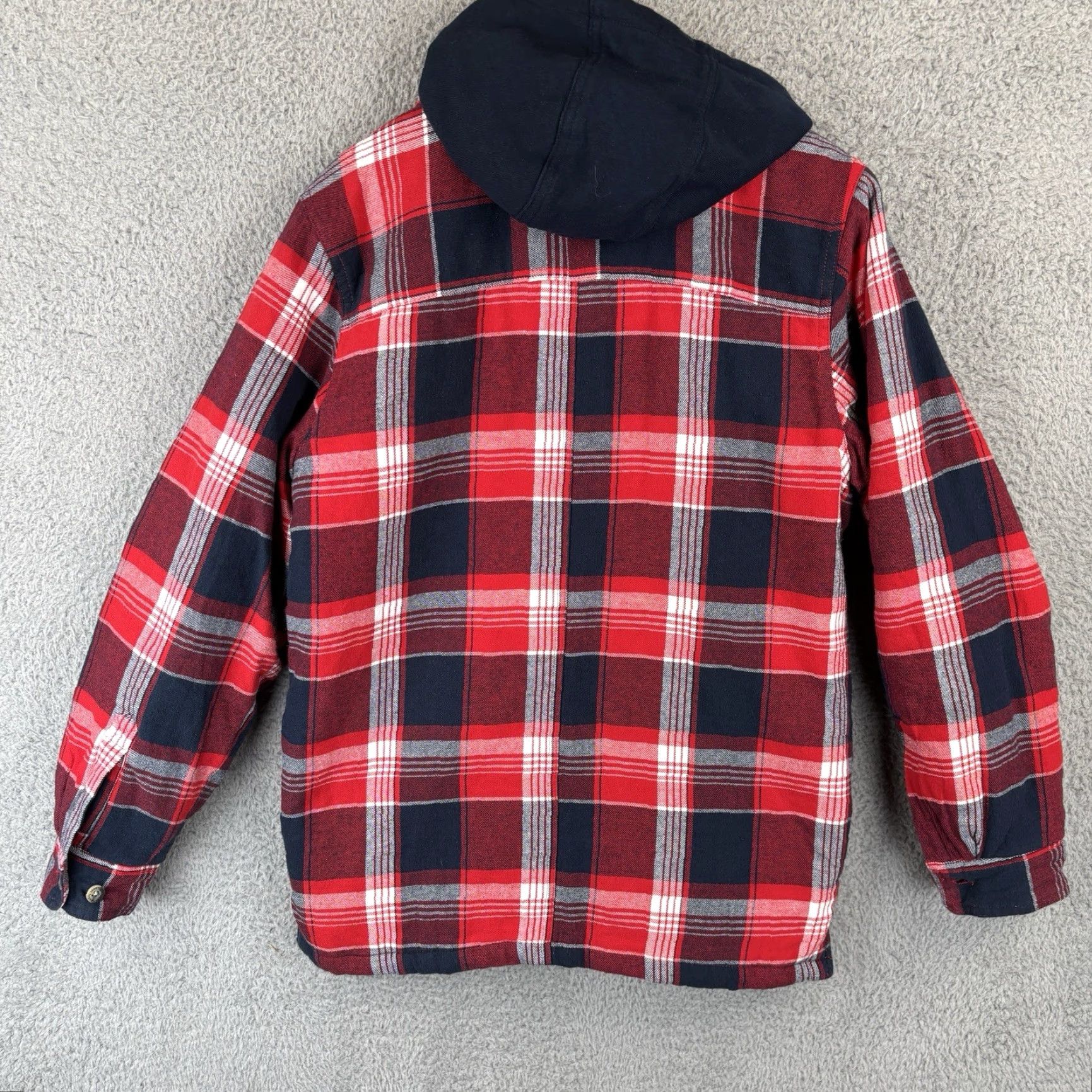Vintage Legendary Whitetails Shacket Hoodie Shirt Jacket Men M Flannel Red Plaid Heavyweight Vintage N/A Size US M / EU 48-50 / 2 - 5 Thumbnail