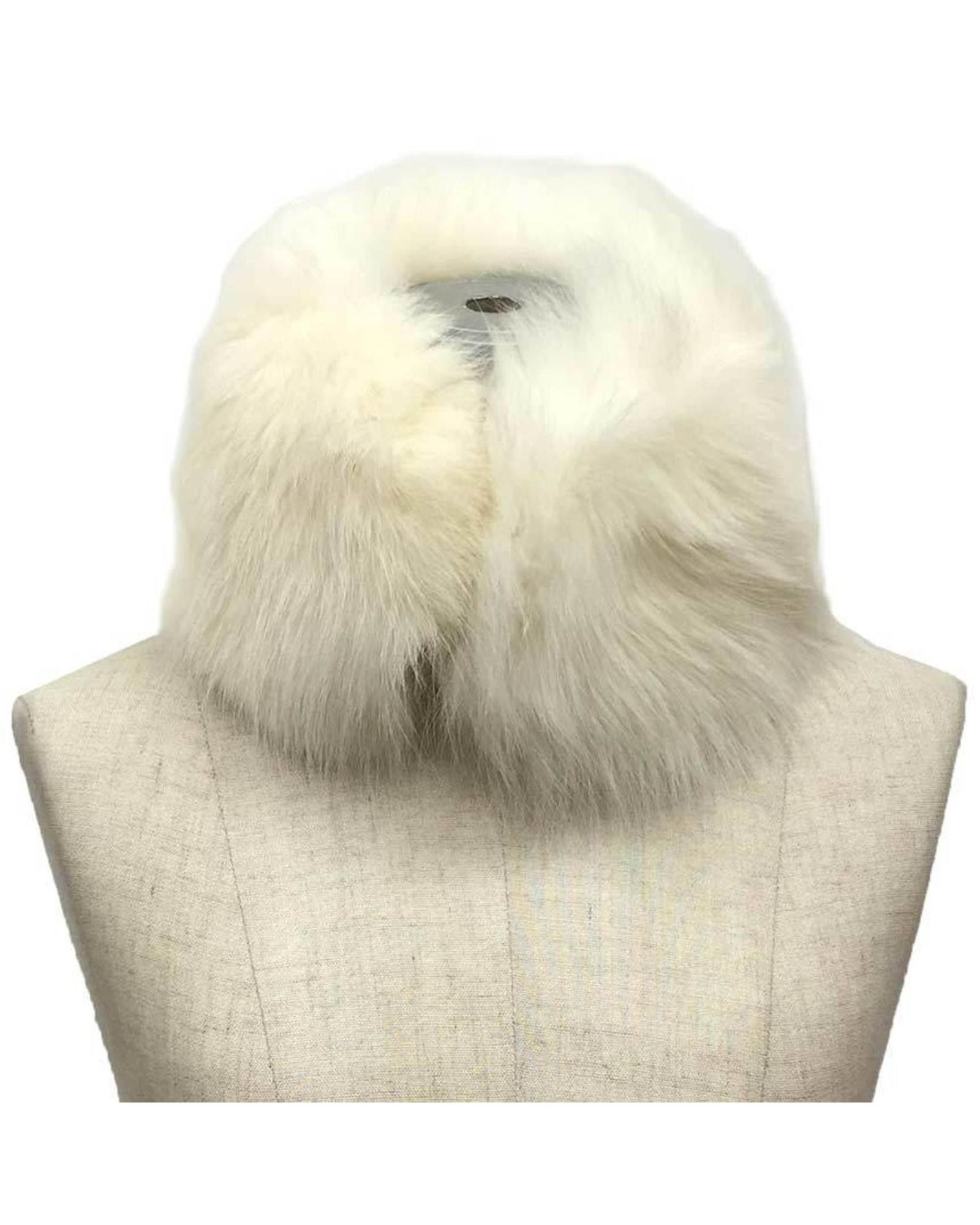 image of Hermes Luxurious Faux Fur Tippet With Opulent Details in Ecru, Women's