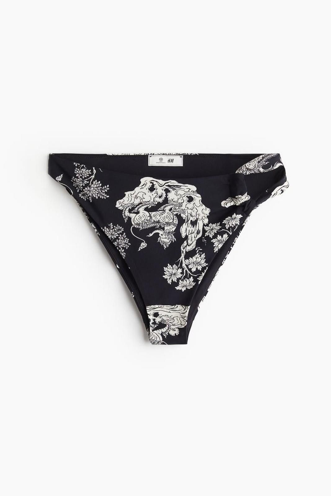 H&M new H&M THE WHITE LOTUS Pattern Bikini bottom briefs LARGE Size ONE SIZE - 1 Preview