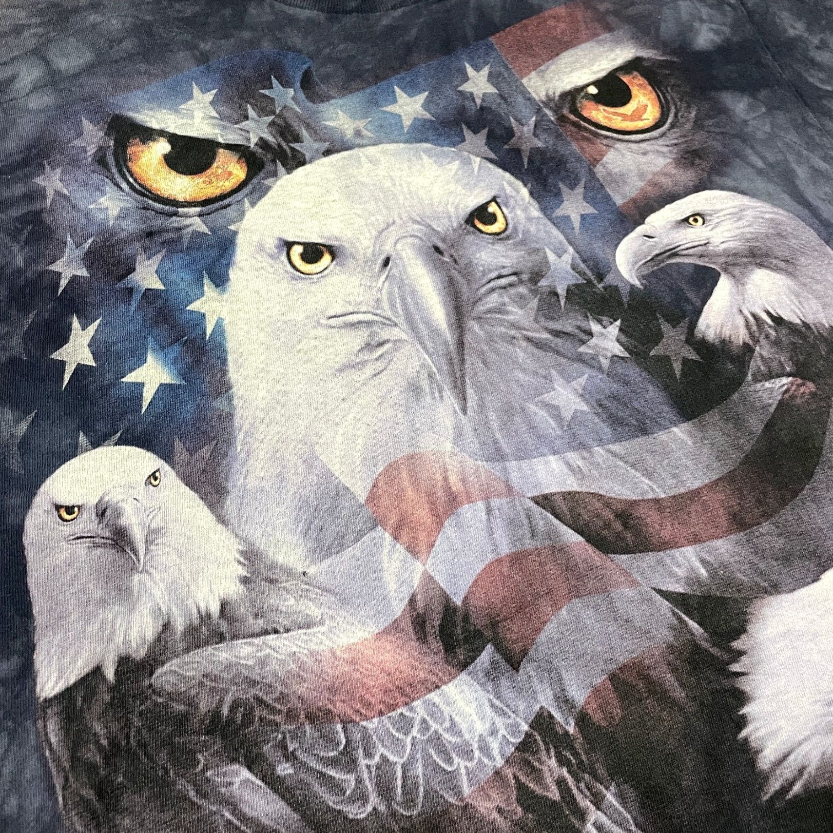 Vintage VINTAGE Eagle American Flag TShirt Mens Large Gray Nature Tie Dye Shirt Size US L / EU 52-54 / 3 - 3 Thumbnail
