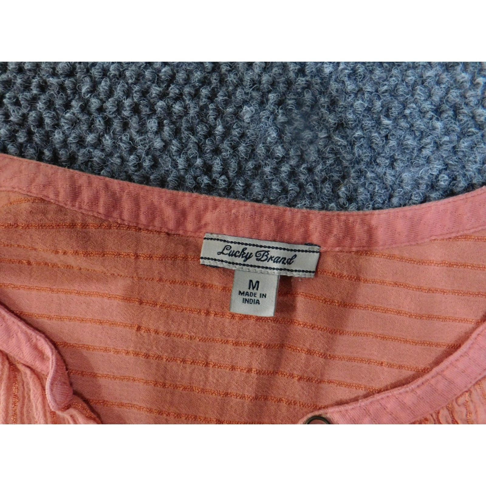 Lucky Brand Lucky Brand Shirt Womens Medium Button Down Long Sleeve Boho Lace Trim Top Size M / US 6-8 / IT 42-44 - 4 Thumbnail