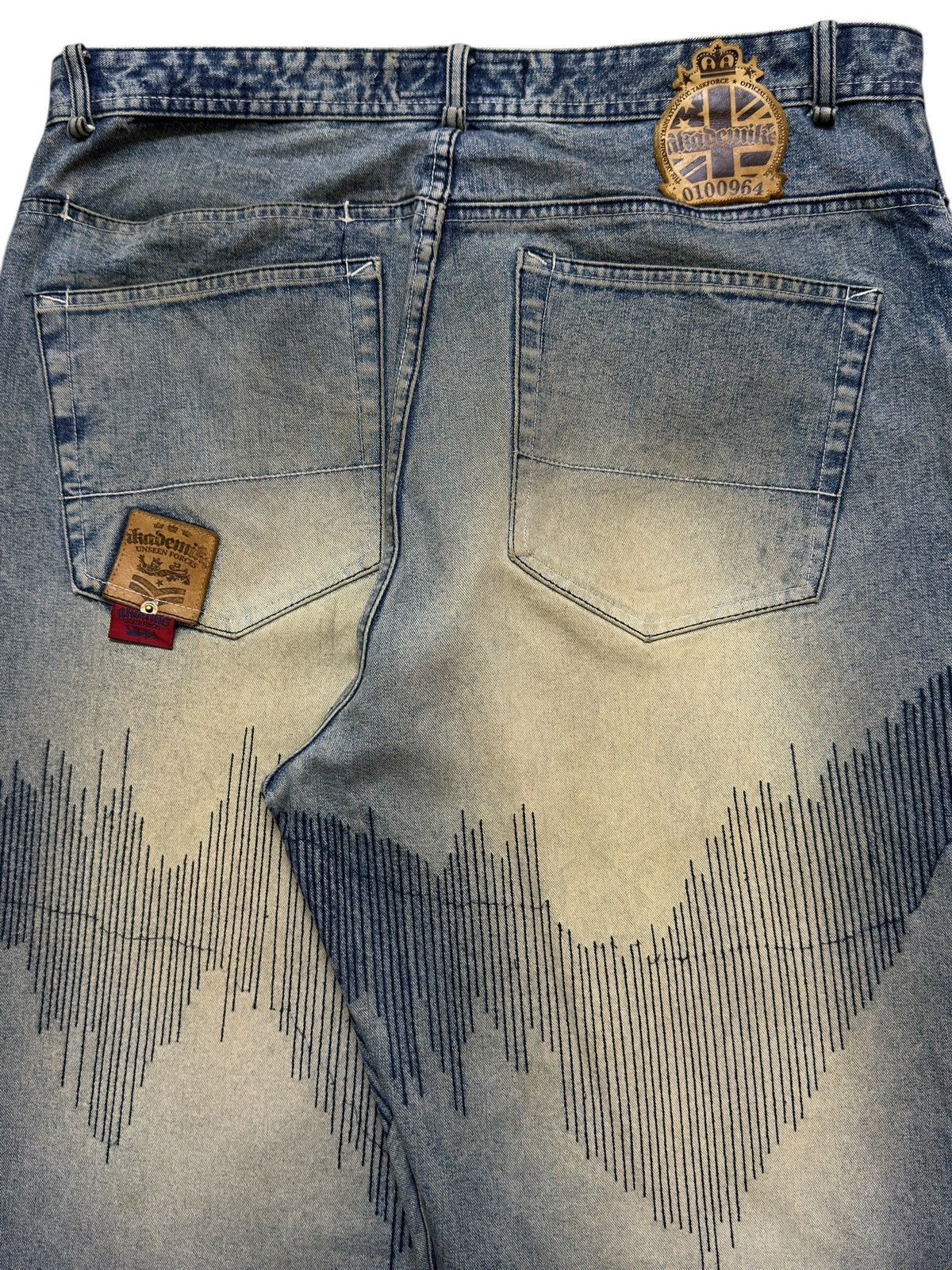 Akademiks Vintage Y2K Akademiks Faded Wash Boro Sashiko Wide Leg Baggy Size US 38 / EU 54 - 6 Thumbnail