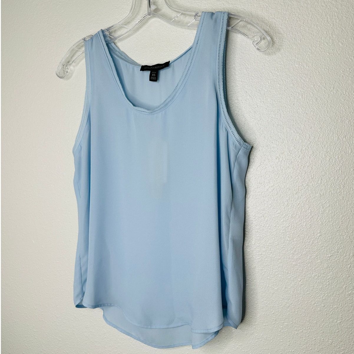 Banana Republic NWT Banana Republic Blue Picot Trim Semi Sheer Tank Top XSP Size XS / US 0-2 / IT 36-38 - 3 Thumbnail
