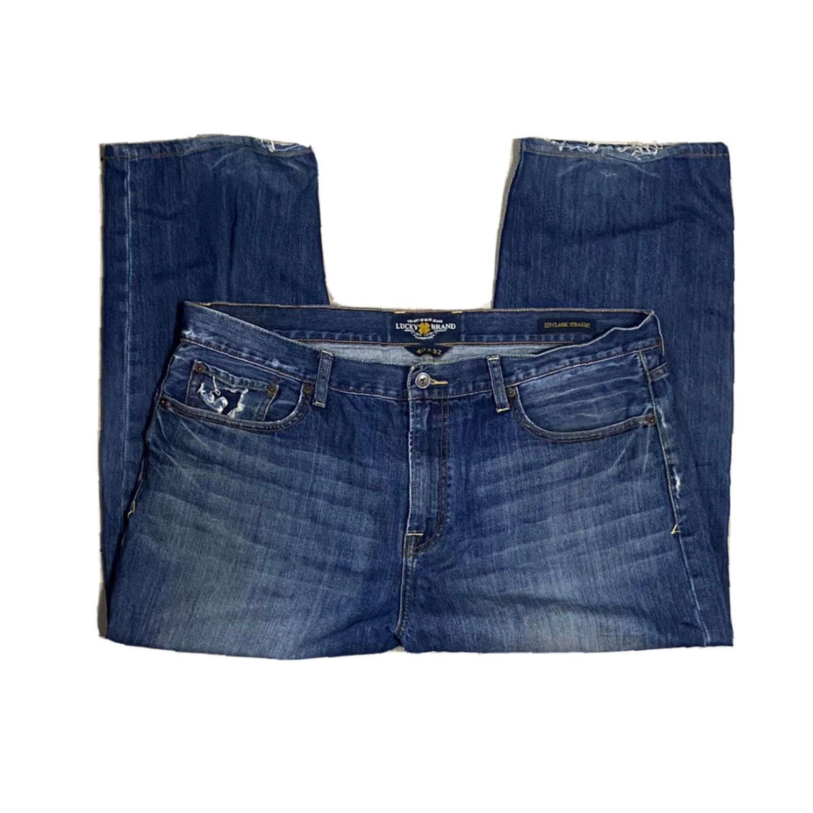 Lucky Brand Lucky Brand Mens 329 Classic Straight Leg Jeans Medium Wash Size 40x25 Size US 40 / EU 56 - 2 Thumbnail